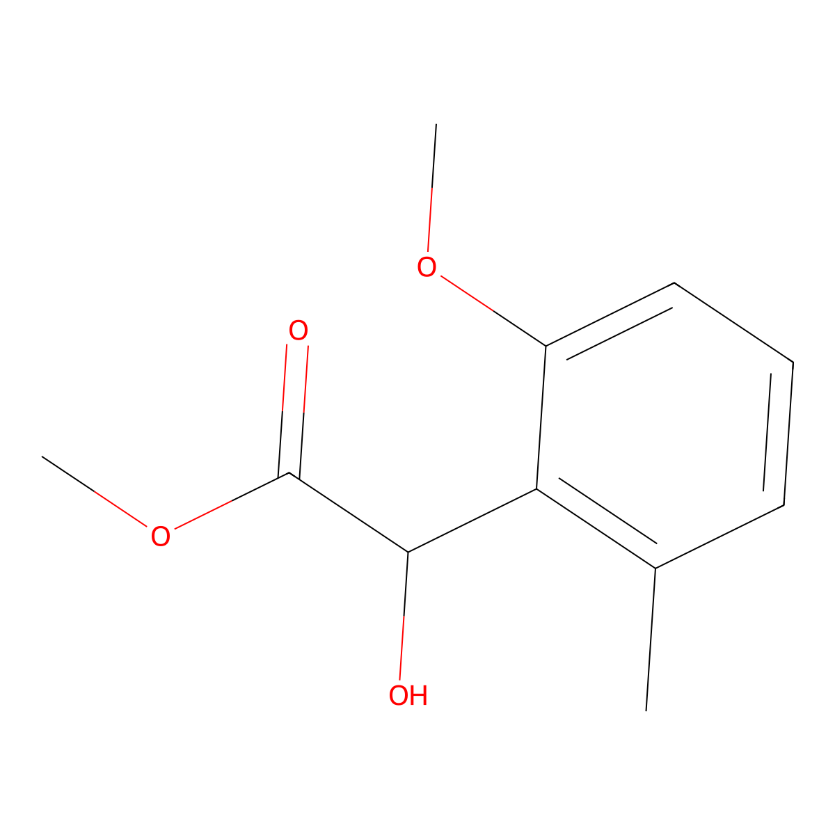 Methyl 2-hydroxy-2-(2-methoxy-6-methylphenyl)acetate molecular structure, CAS 1891429-43-8