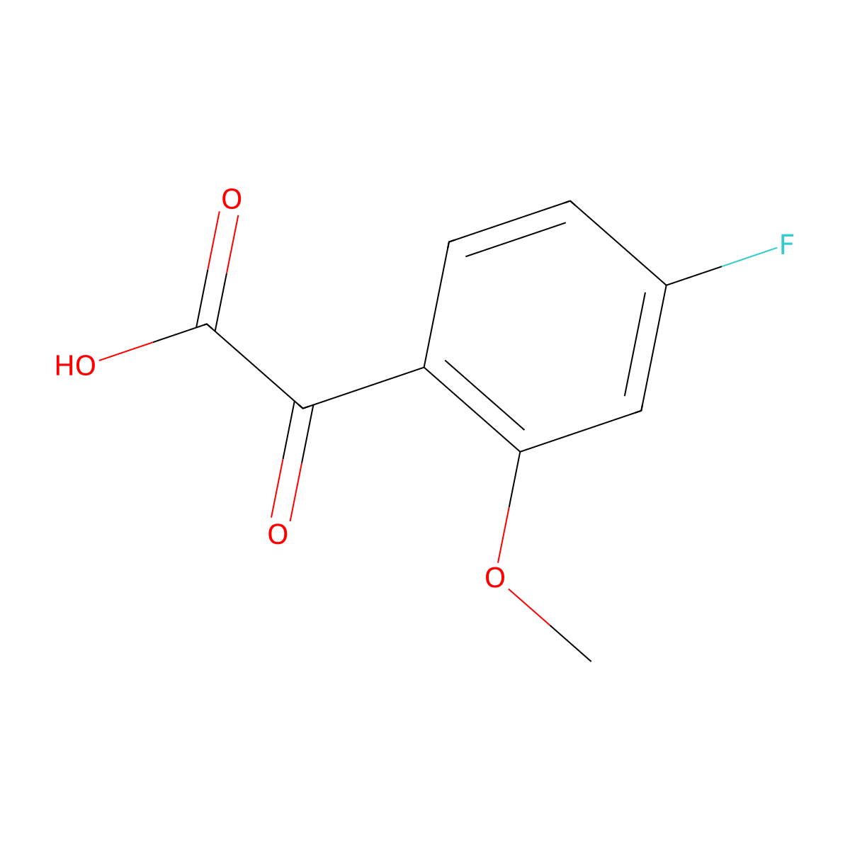 2-(4-Fluoro-2-methoxyphenyl)-2-oxoacetic acid molecular structure, CAS 1891430-42-4