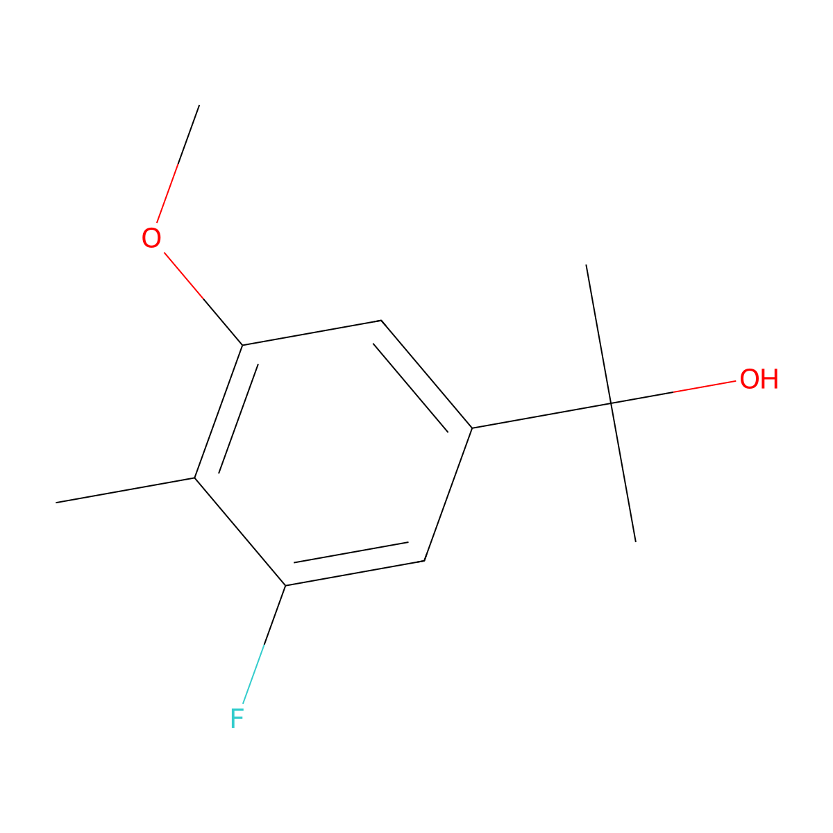 2-(3-Fluoro-5-methoxy-4-methylphenyl)propan-2-ol molecular structure, CAS 1891431-00-7