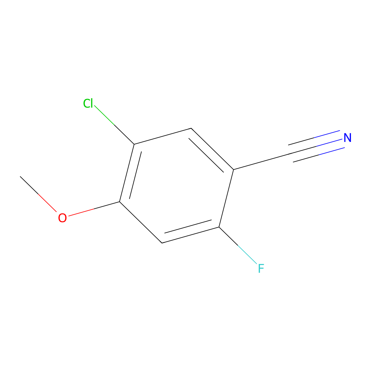 5-Chloro-2-fluoro-4-methoxybenzonitrile molecular structure, CAS 1891433-10-5