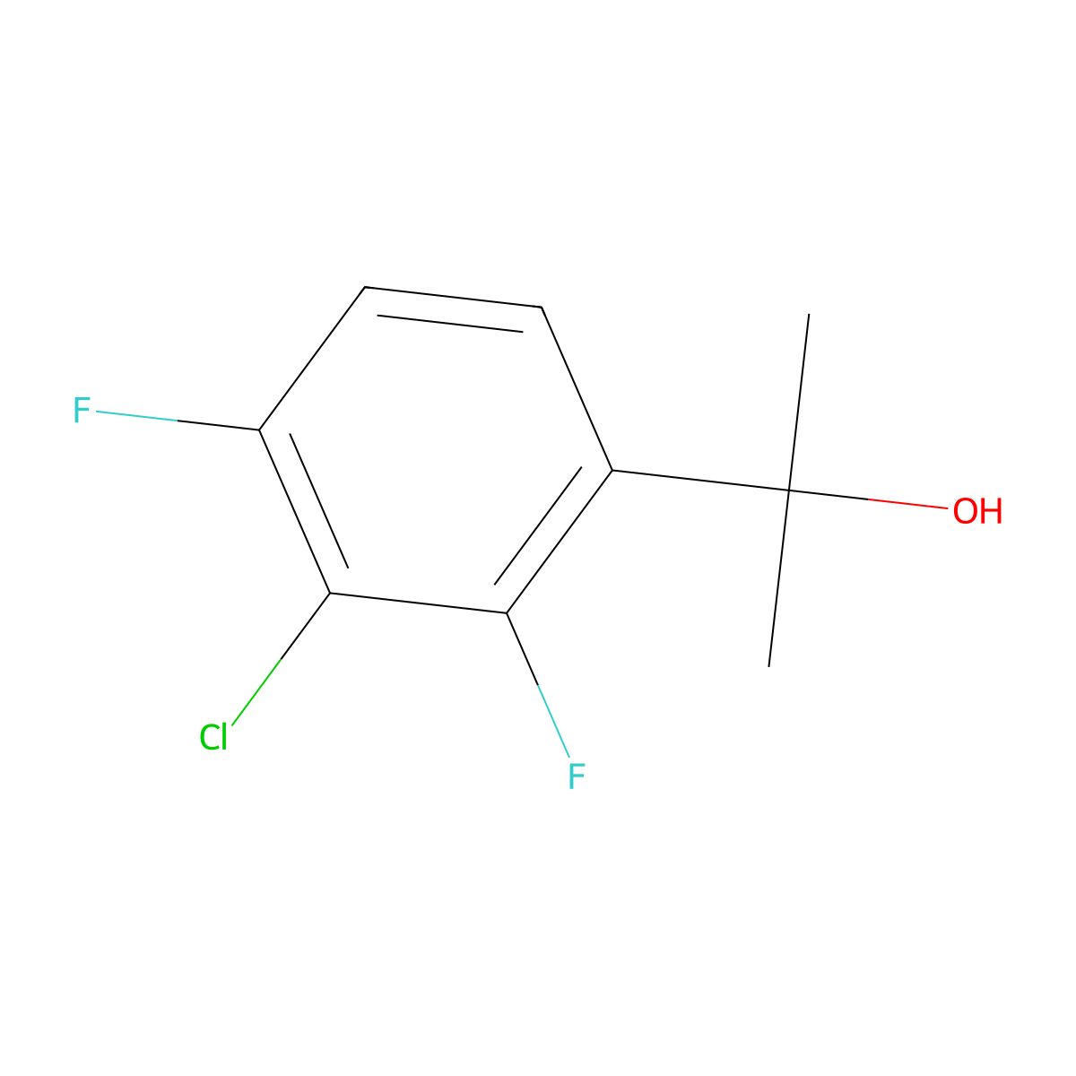 2-(3-Chloro-2,4-difluorophenyl)propan-2-ol molecular structure, CAS 1891438-87-1