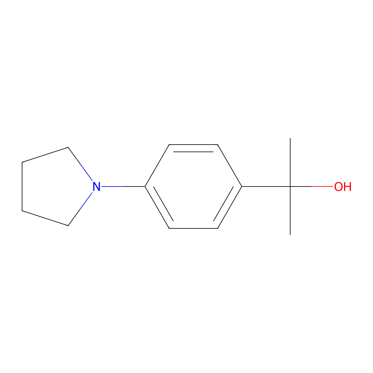 2-[4-(Pyrrolidin-1-yl)phenyl]propan-2-ol molecular structure, CAS 1891441-07-8