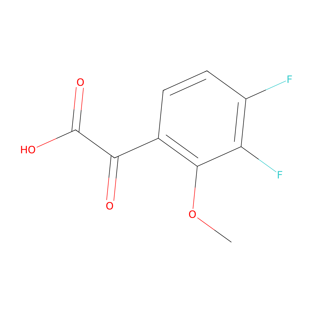 2-(3,4-Difluoro-2-methoxyphenyl)-2-oxoacetic acid molecular structure, CAS 1891441-53-4