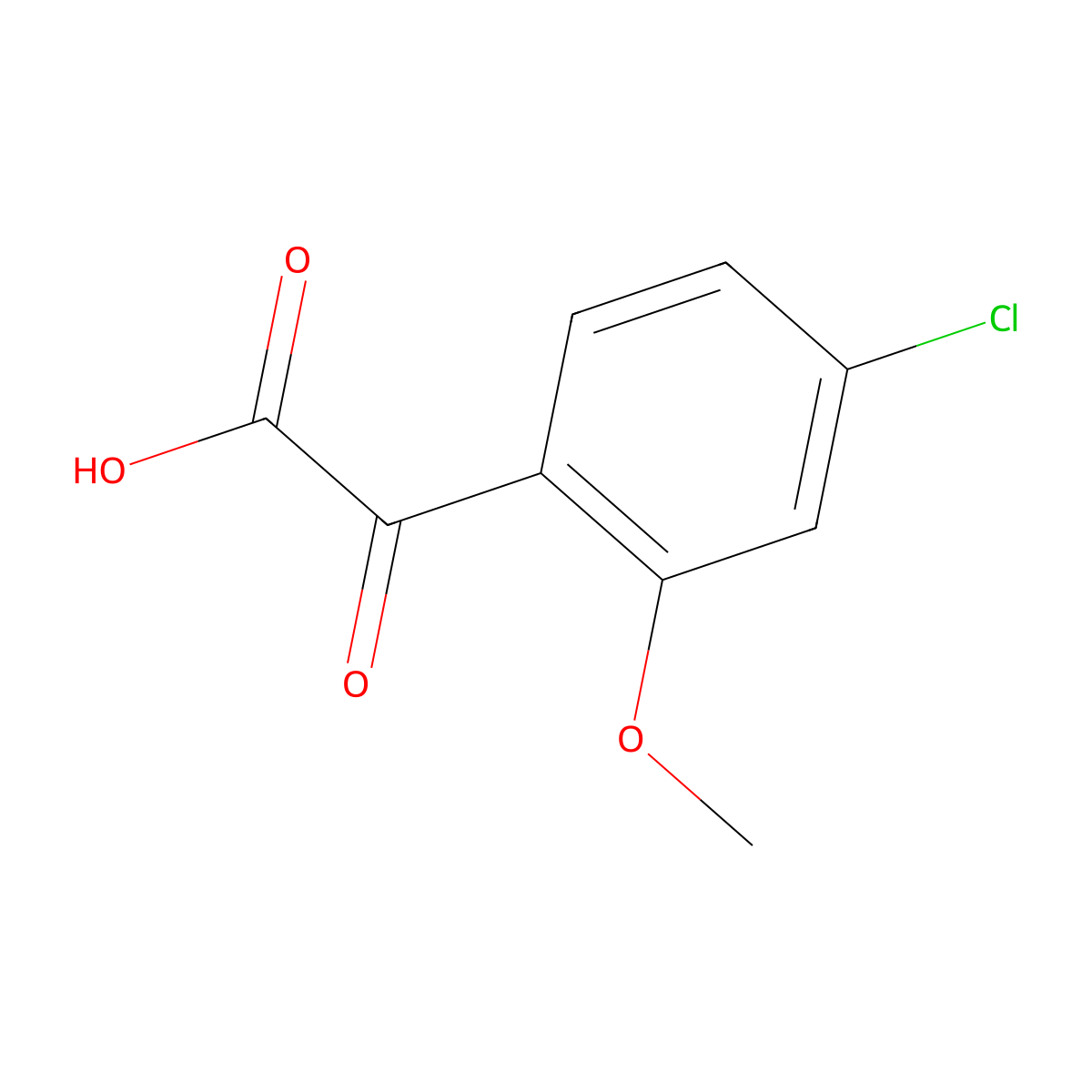 2-(4-Chloro-2-methoxyphenyl)-2-oxoacetic acid molecular structure, CAS 1891442-62-8