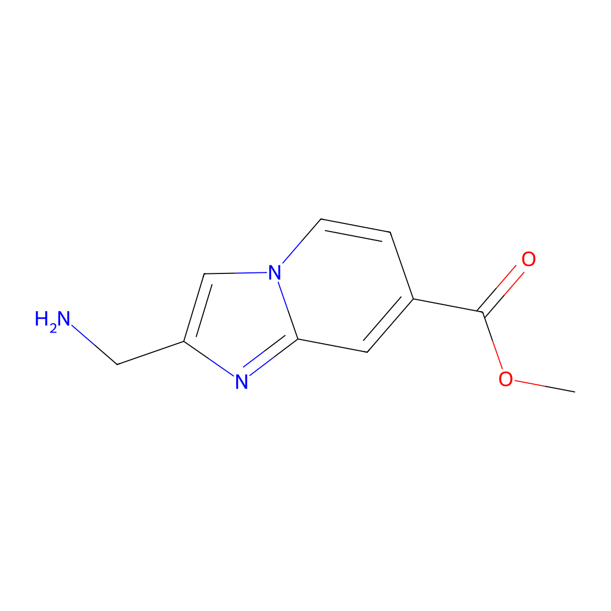 Methyl 2-(aminomethyl)imidazo[1,2-a]pyridine-7-carboxylate molecular structure, CAS 1891445-92-3