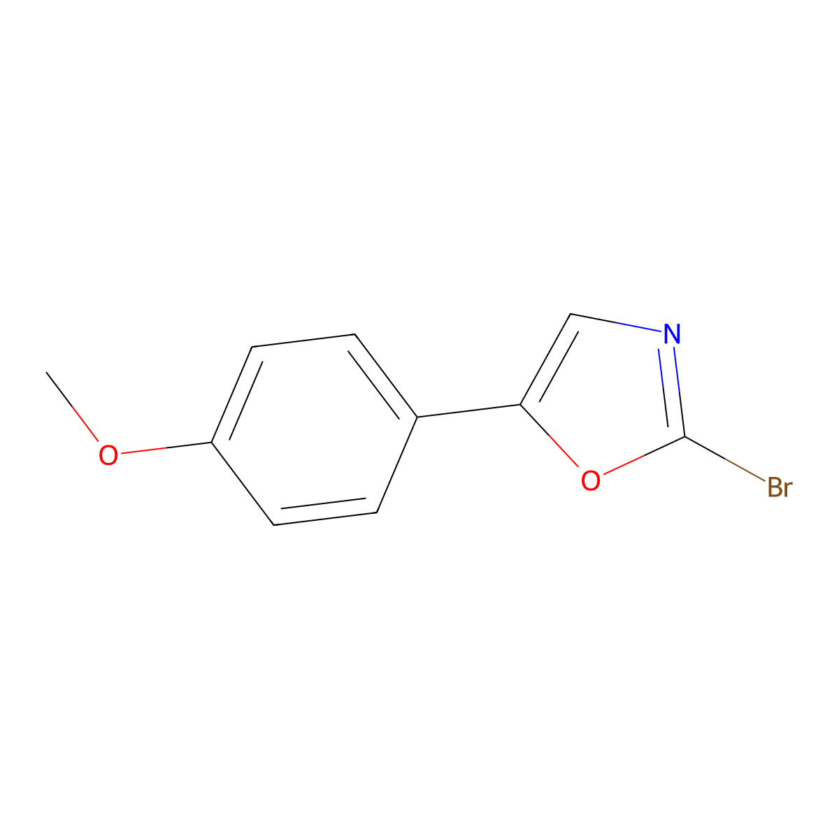 2-Bromo-5-(4-methoxyphenyl)oxazole molecular structure, CAS 1891447-86-1