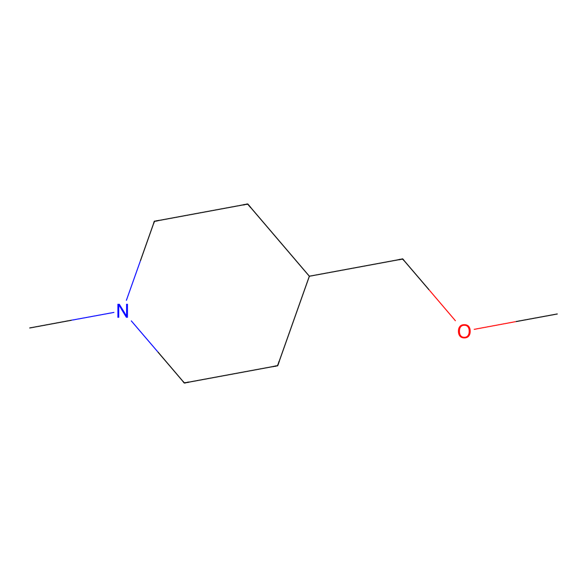 4-(Methoxymethyl)-1-methylpiperidine molecular structure, CAS 1891461-34-9