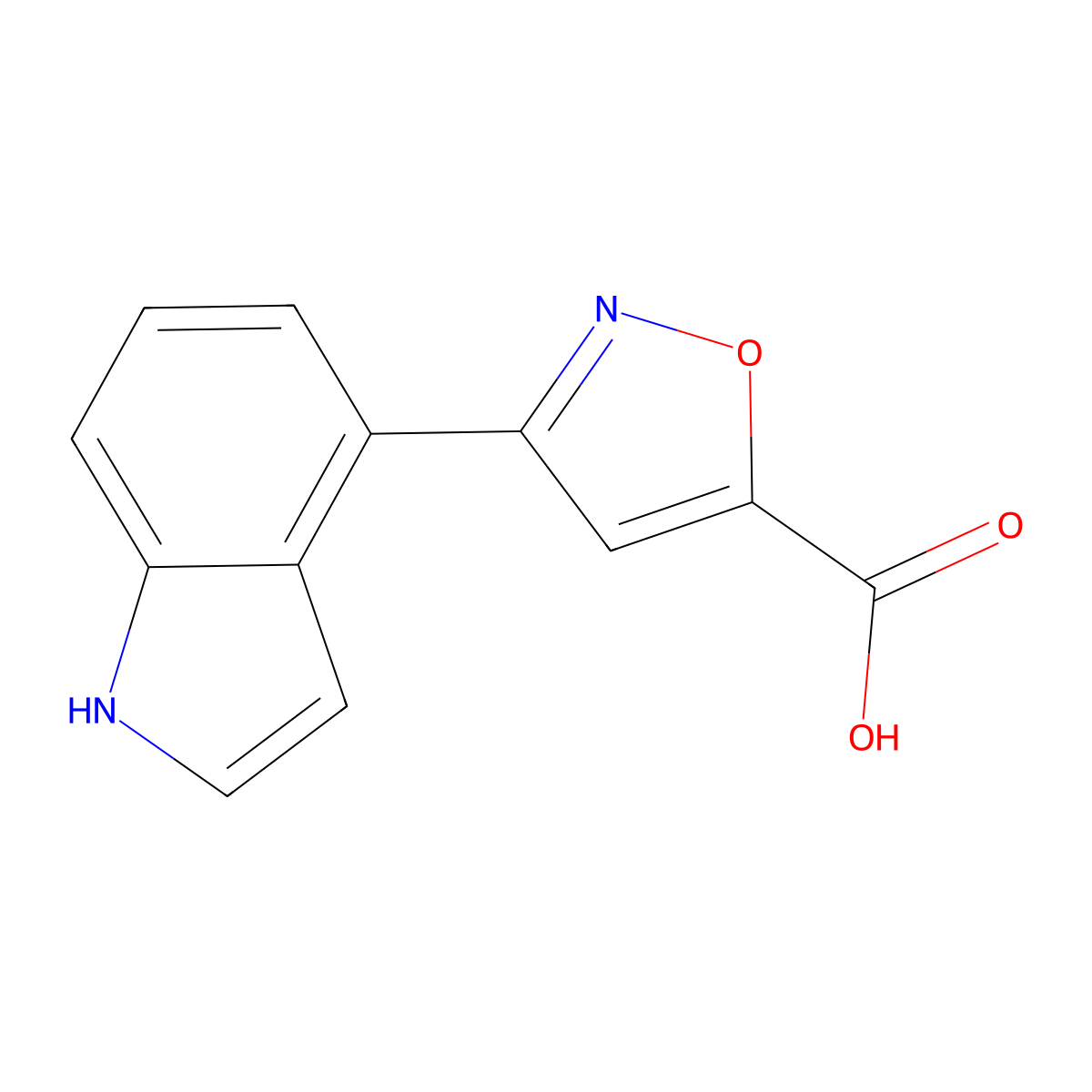 3-(1H-indol-4-yl)-1,2-oxazole-5-carboxylic acid molecular structure, CAS 1891471-97-8