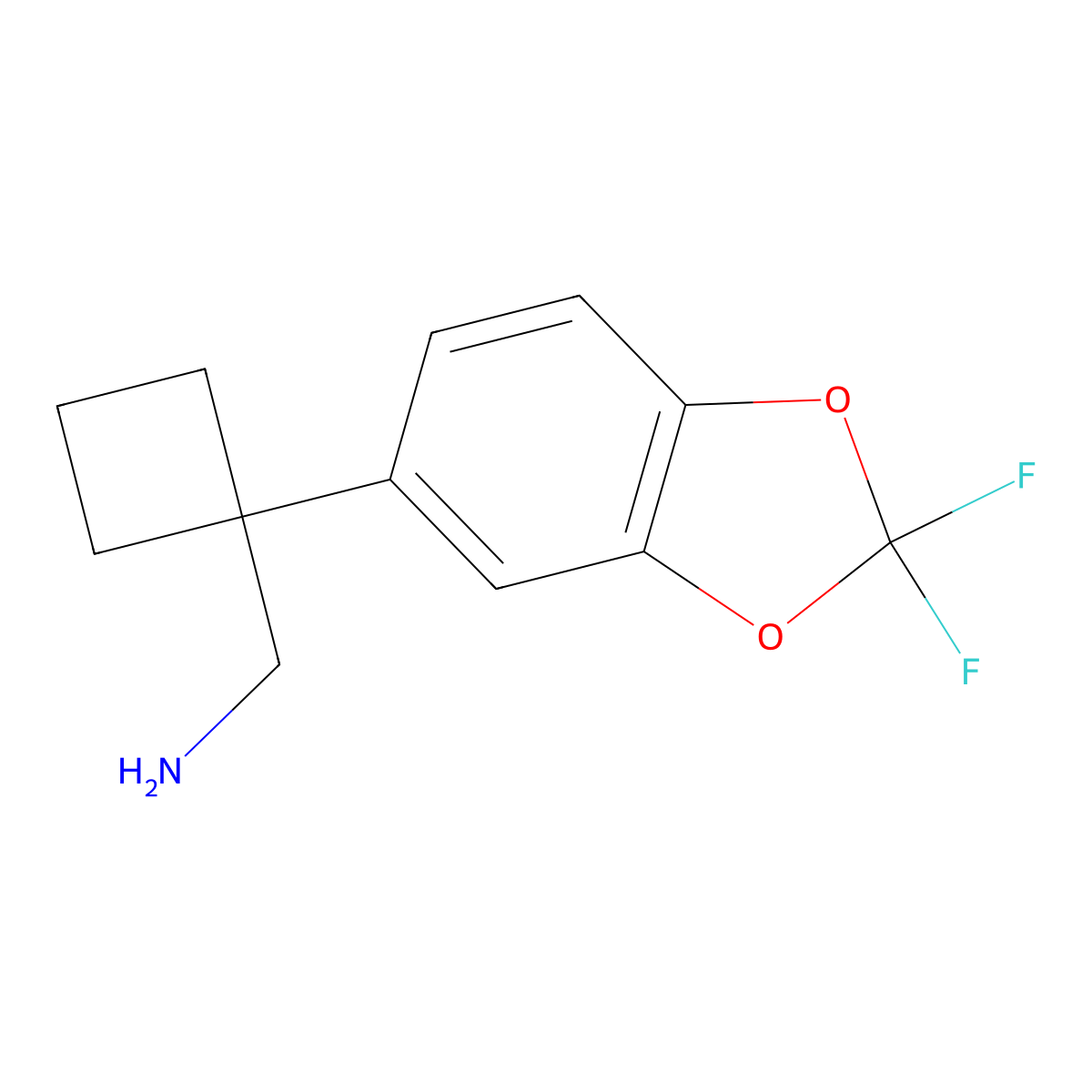 1-(2,2-Difluoro-1,3-benzodioxol-5-yl)cyclobutanemethanamine molecular structure, CAS 1891487-51-6