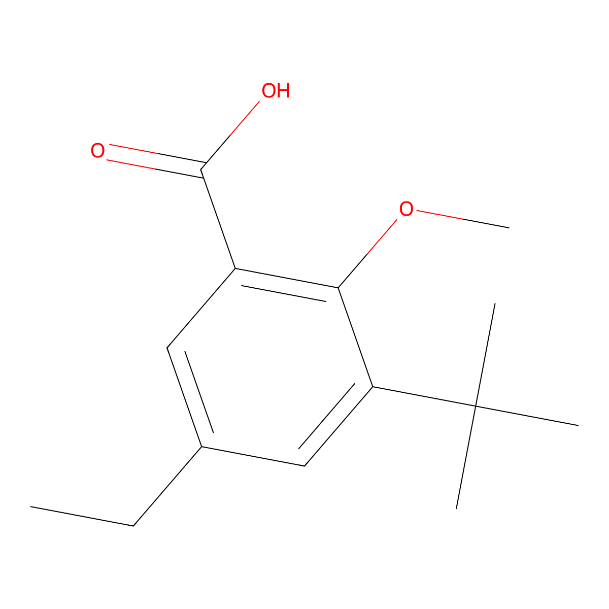 3-(1,1-Dimethylethyl)-5-ethyl-2-methoxybenzoic acid molecular structure, CAS 1891488-34-8