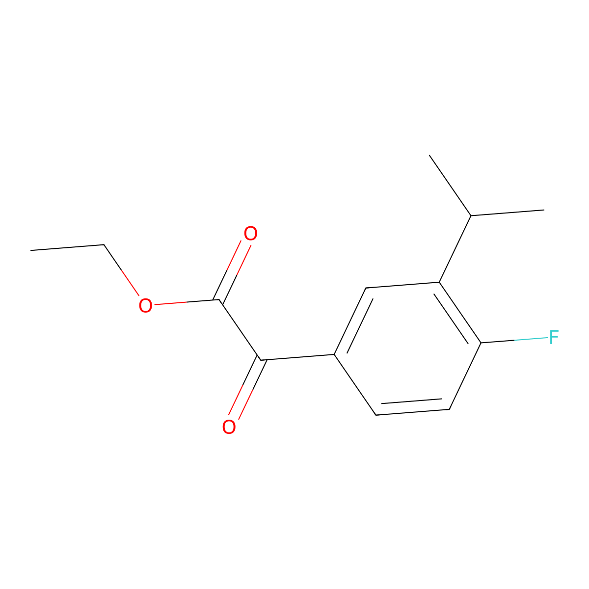 Ethyl 2-(4-fluoro-3-isopropylphenyl)-2-oxoacetate molecular structure, CAS 1891488-97-3