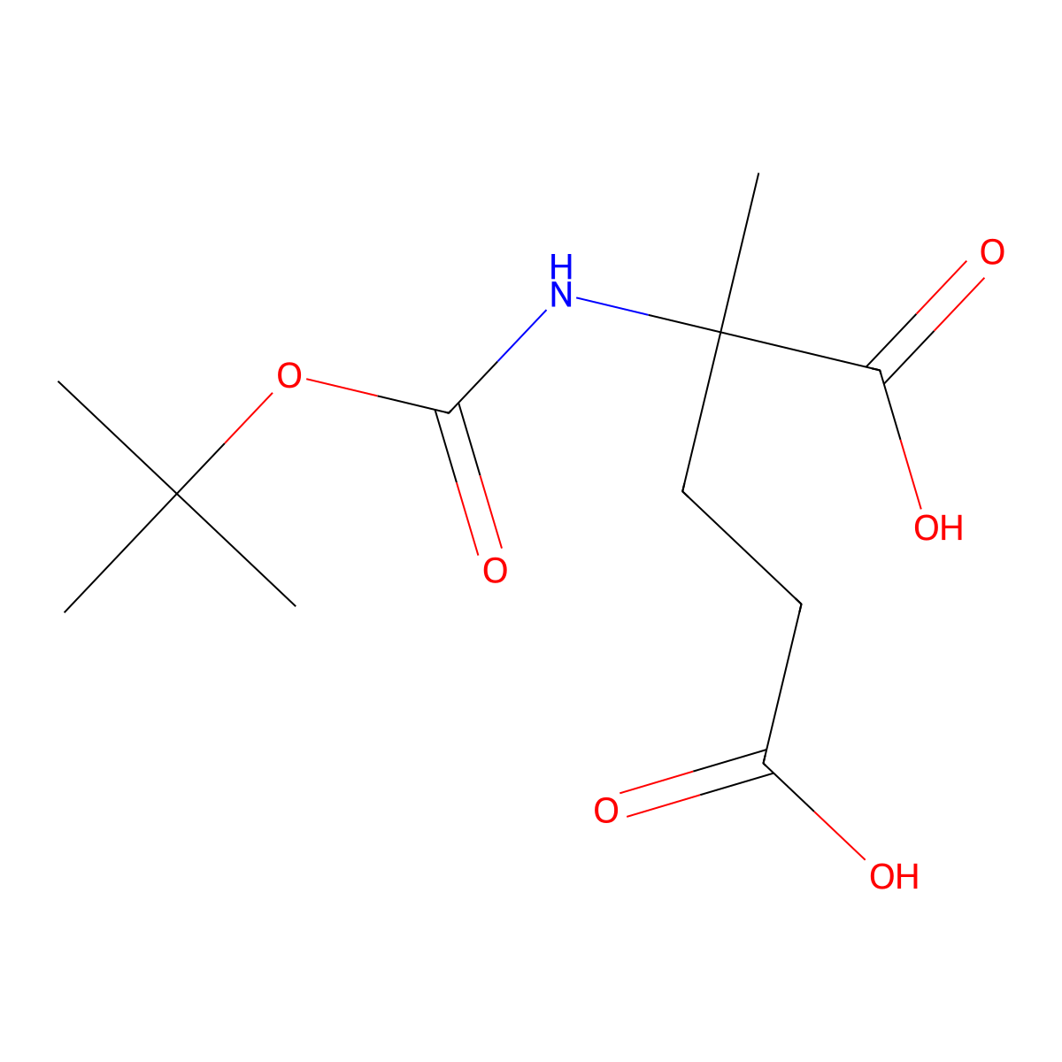 Boc-alpha-methyl-DL-glutamic acid molecular structure, CAS 189149-03-9