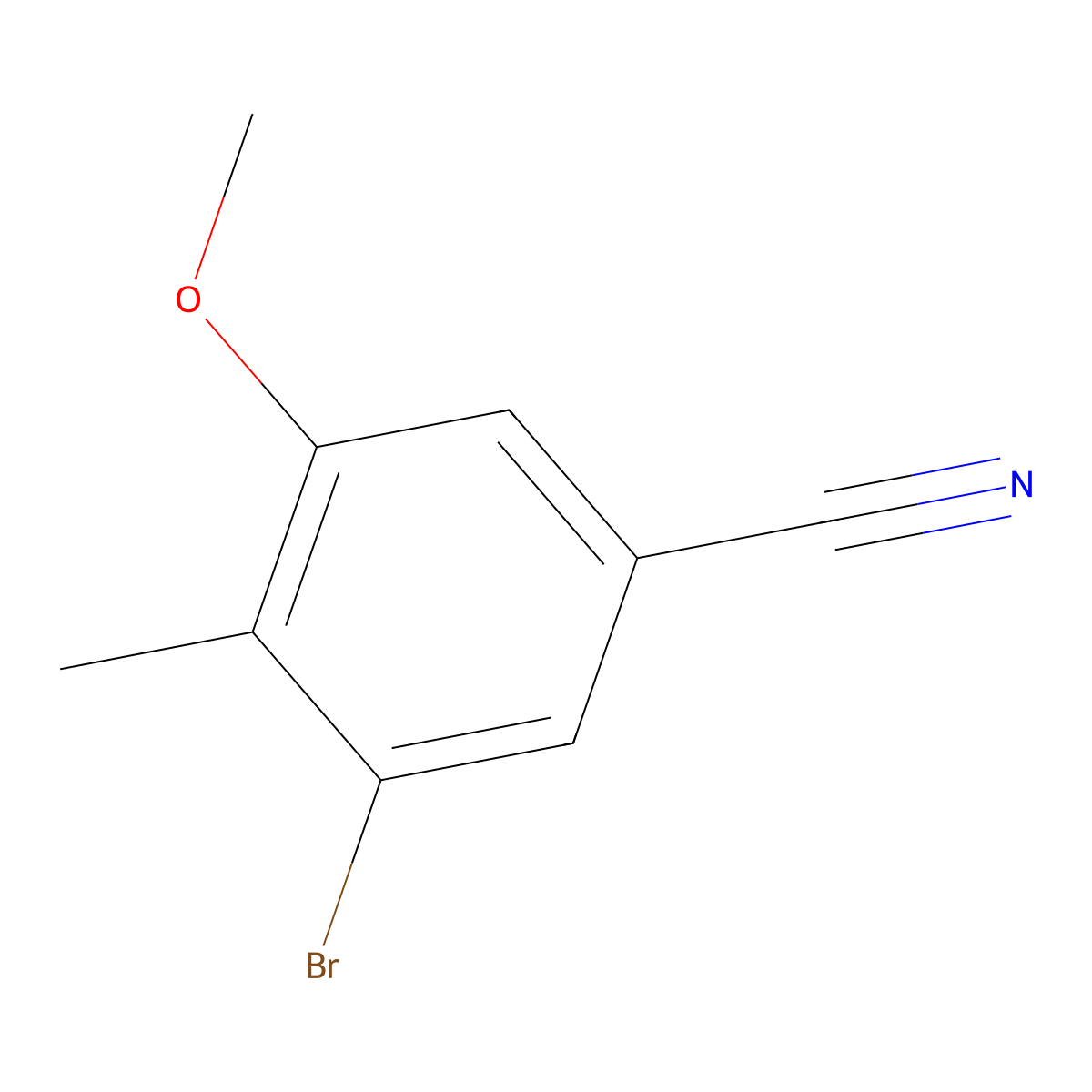 3-Bromo-5-methoxy-4-methylbenZonitrile molecular structure, CAS 1891549-31-7