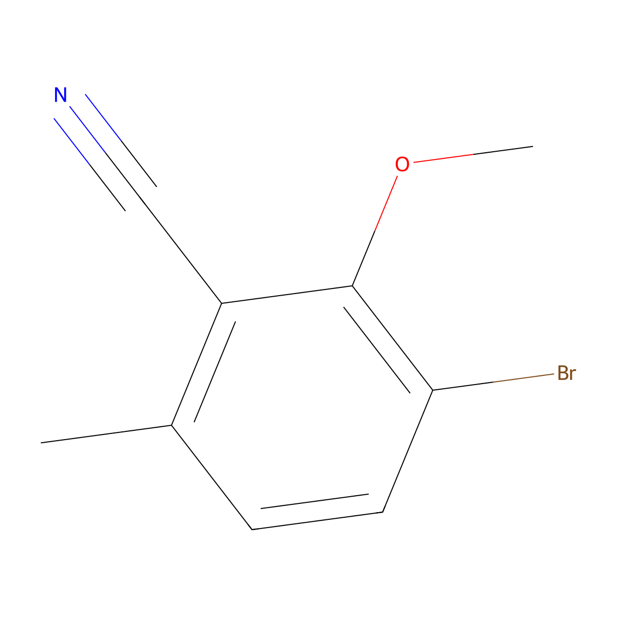 3-Bromo-2-methoxy-6-methylbenzonitrile molecular structure, CAS 1891550-33-6