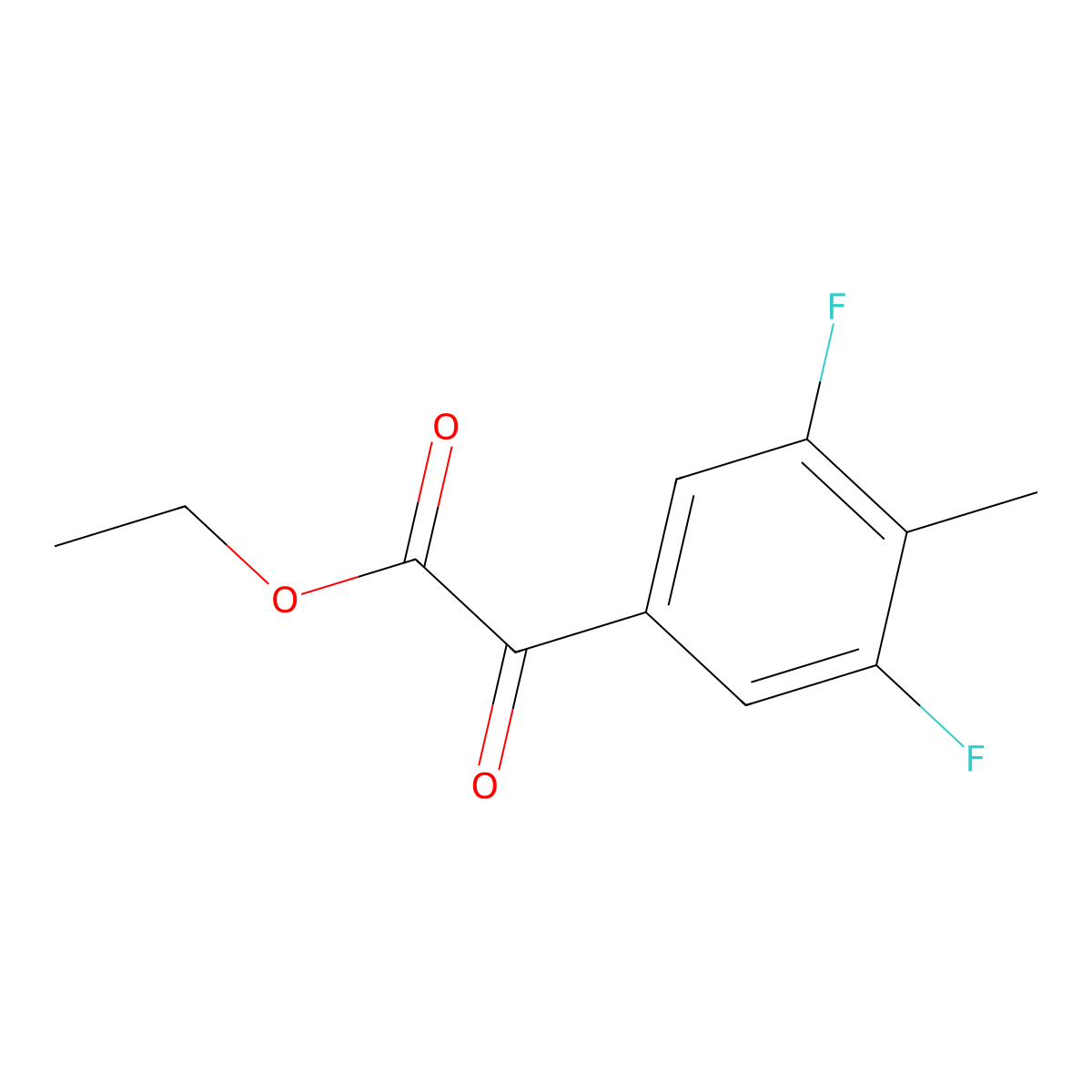 Ethyl 2-(3,5-difluoro-4-methylphenyl)-2-oxoacetate molecular structure, CAS 1891558-04-5