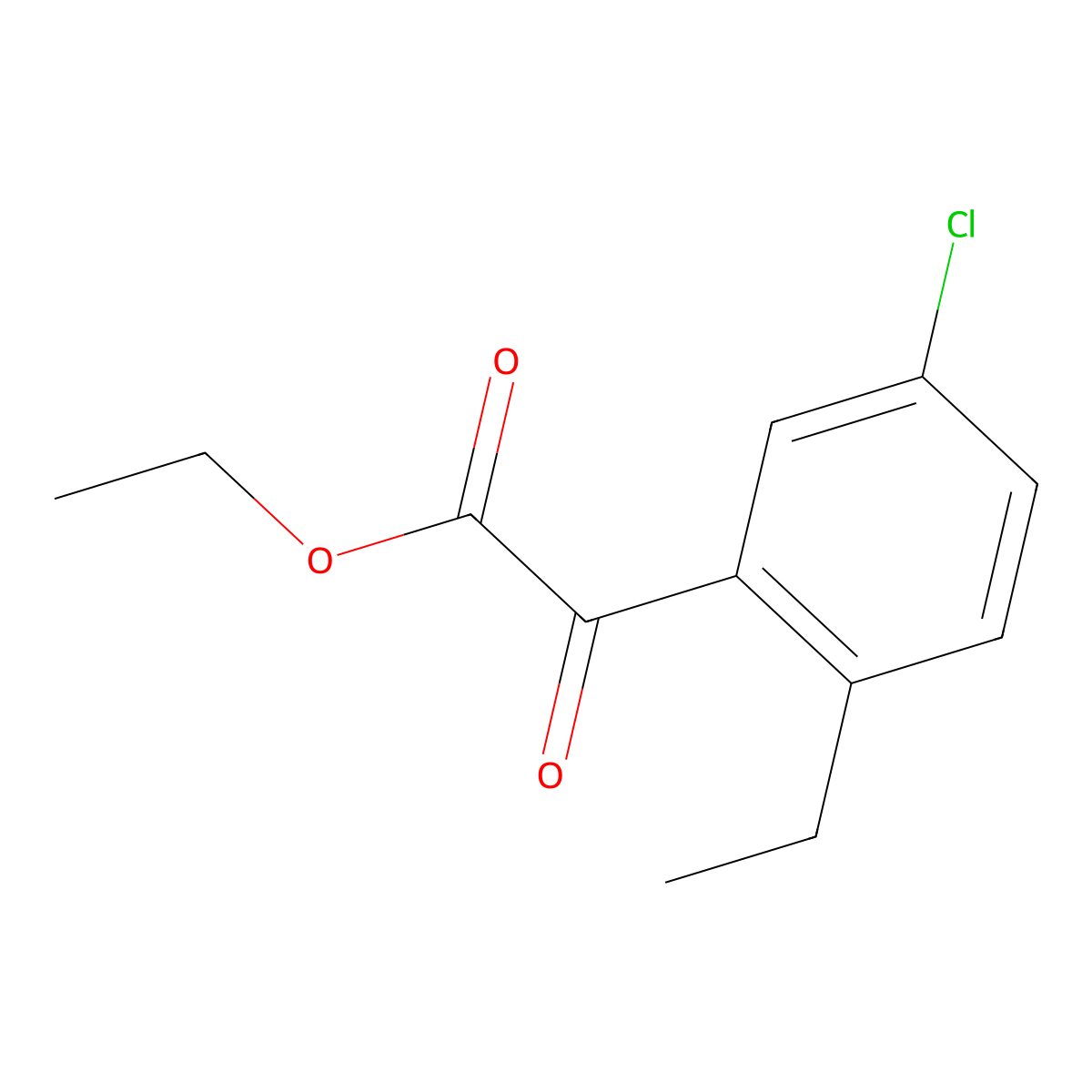 Ethyl 2-(5-chloro-2-ethylphenyl)-2-oxoacetate molecular structure, CAS 1891583-55-3