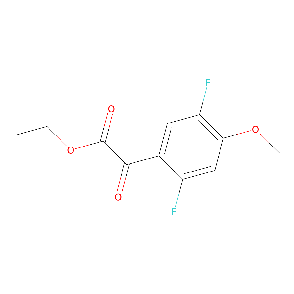 Ethyl 2-(2,5-difluoro-4-methoxyphenyl)-2-oxoacetate molecular structure, CAS 1891590-53-6