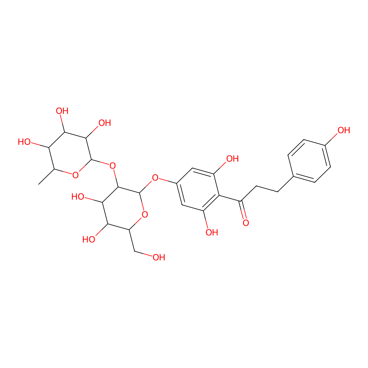 Naringin dihydrochalcone molecular structure, CAS 18916-17-1