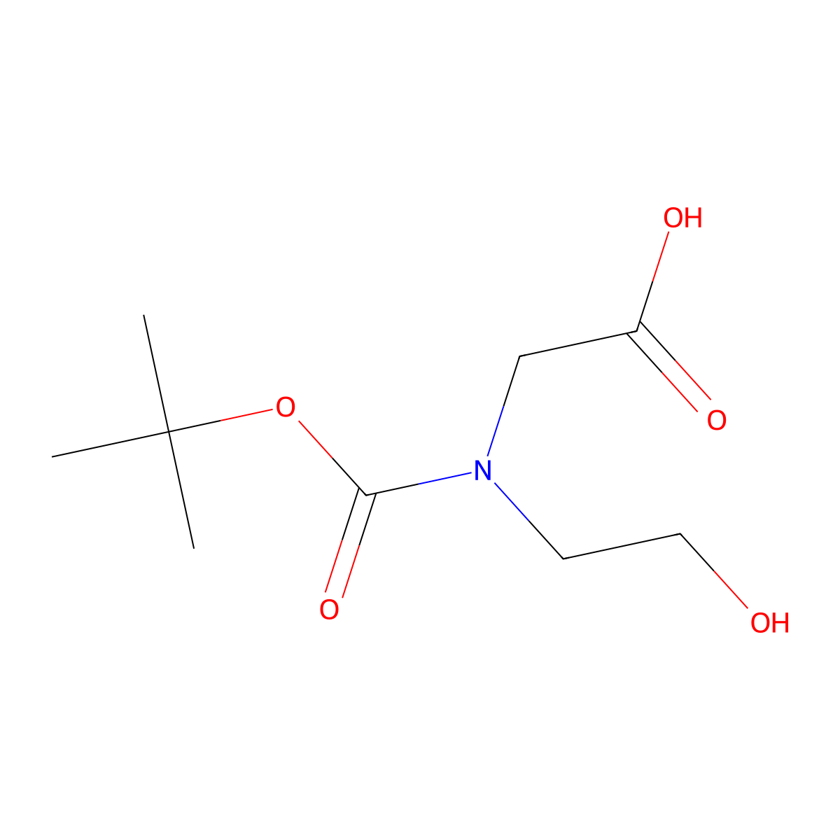 [Tert-butoxycarbonyl(2-hydroxyethyl)amino]acetic acid molecular structure, CAS 189160-67-6