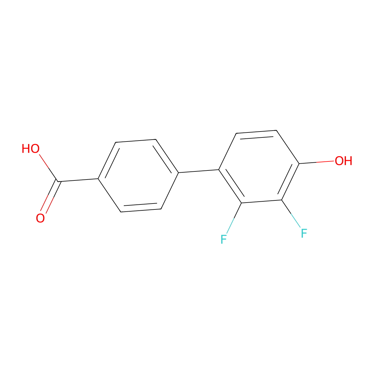 2',3'-Difluoro-4'-hydroxy[1,1'-biphenyl]-4-carboxylic acid molecular structure, CAS 189161-84-0