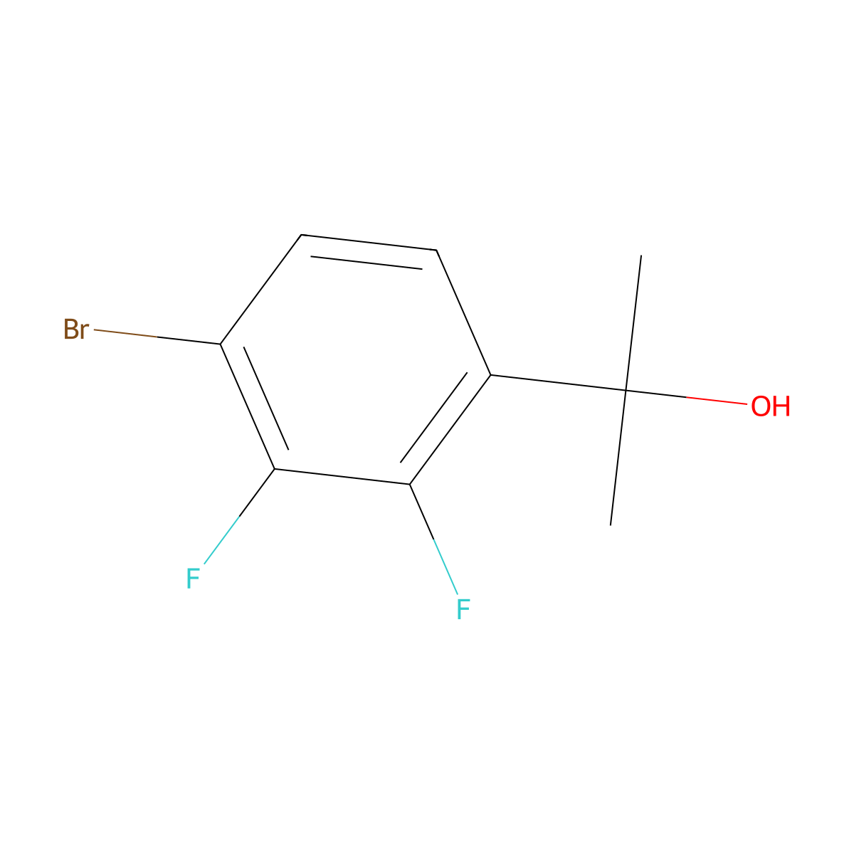 2-(4-Bromo-2,3-difluorophenyl)propan-2-ol molecular structure, CAS 1891611-51-0