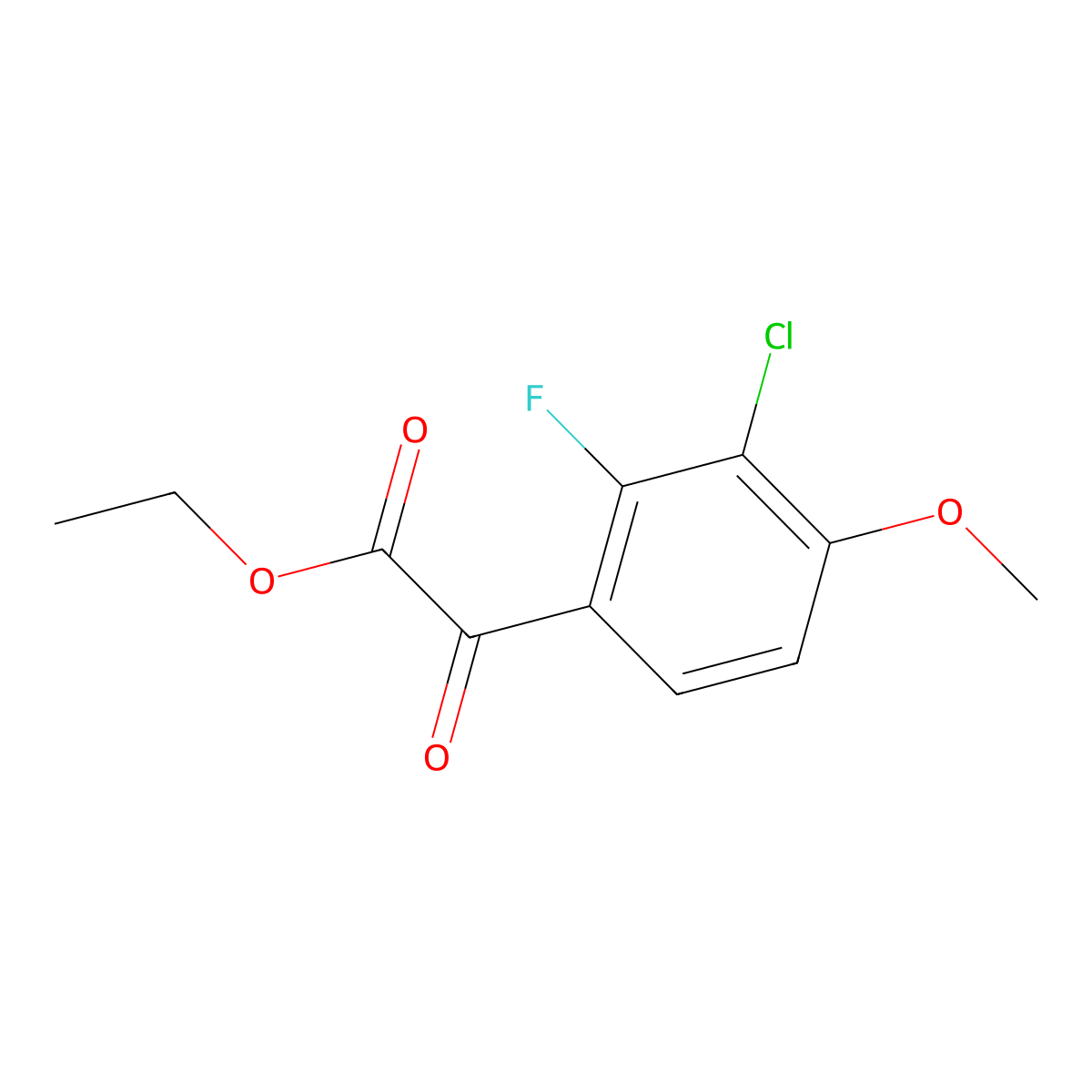 Ethyl 3-chloro-2-fluoro-4-methoxy-alpha-oxobenZeneacetate molecular structure, CAS 1891639-99-8