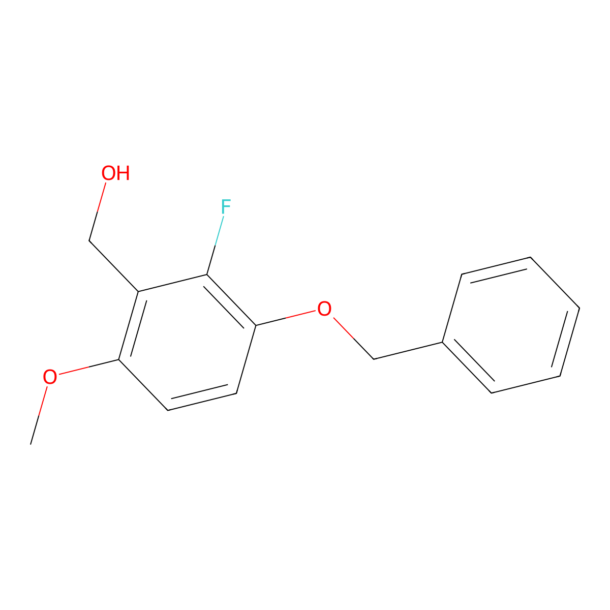 (3-(Benzyloxy)-2-fluoro-6-methoxyphenyl)methanol molecular structure, CAS 1891645-99-0