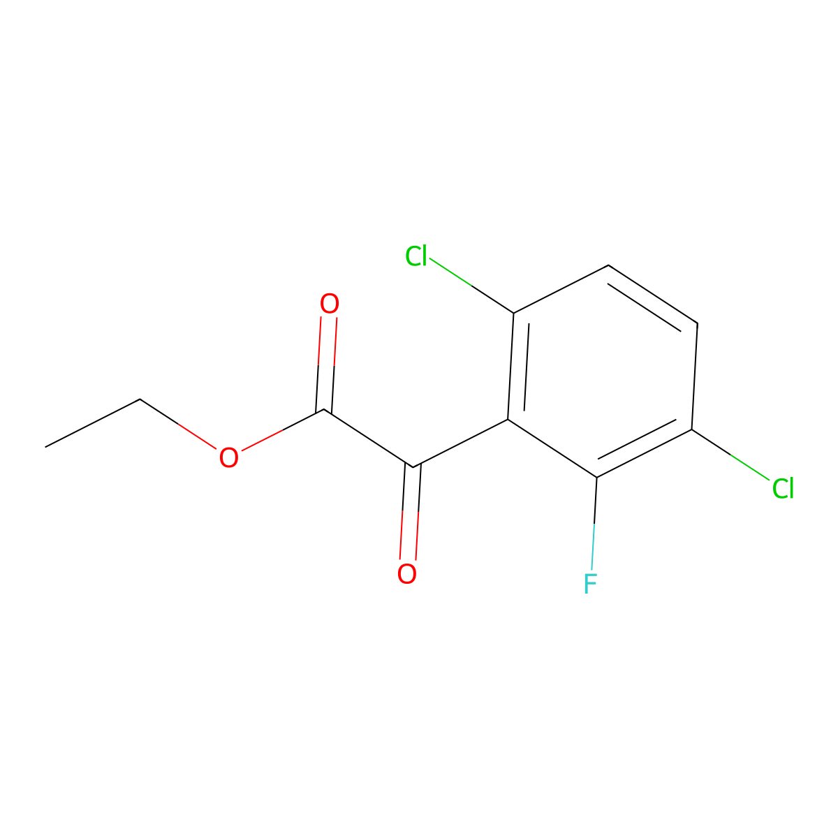Ethyl 2-(3,6-dichloro-2-fluorophenyl)-2-oxoacetate molecular structure, CAS 1891651-83-4