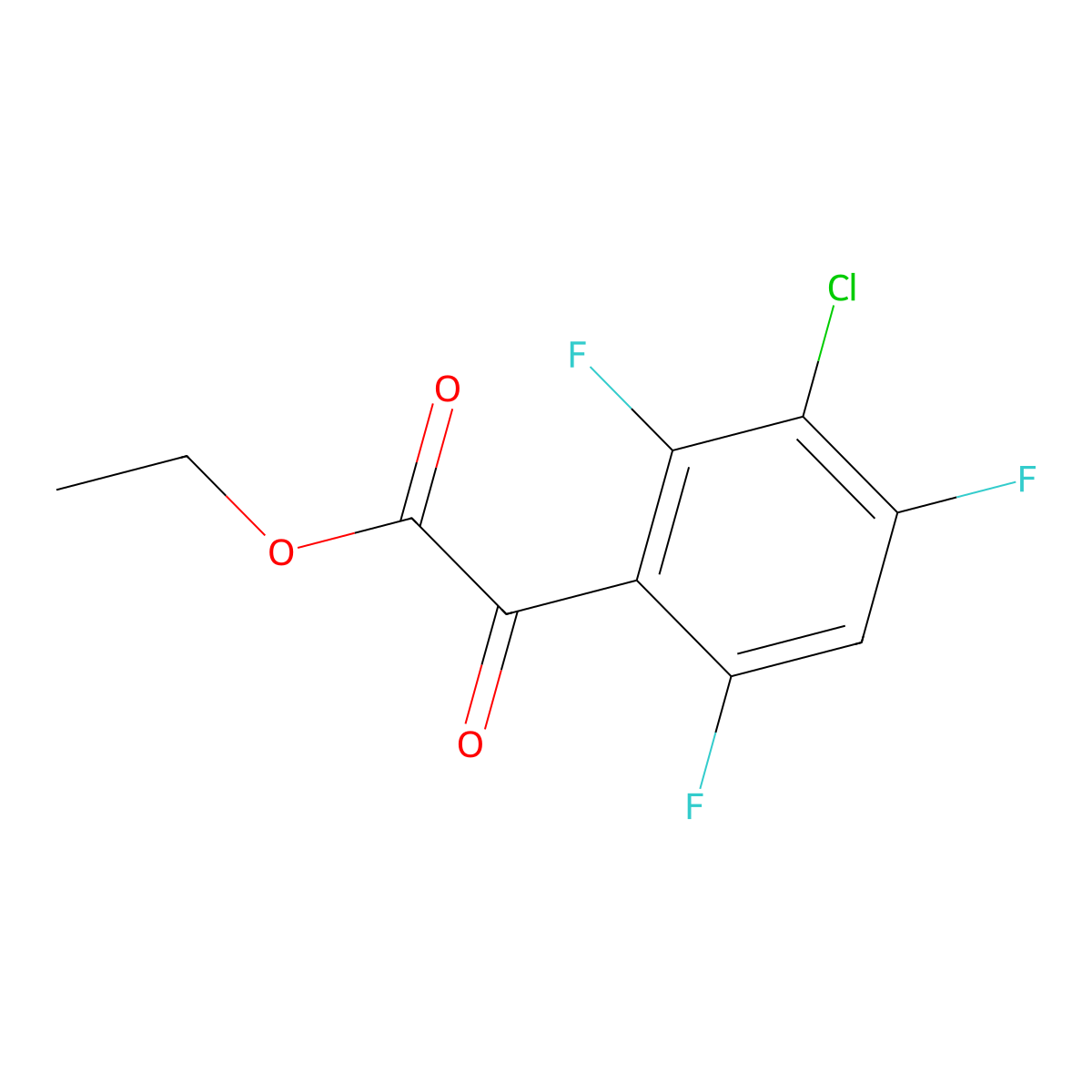 Ethyl 3-chloro-2,4,6-trifluoro-alpha-oxobenZeneacetate molecular structure, CAS 1891657-46-7