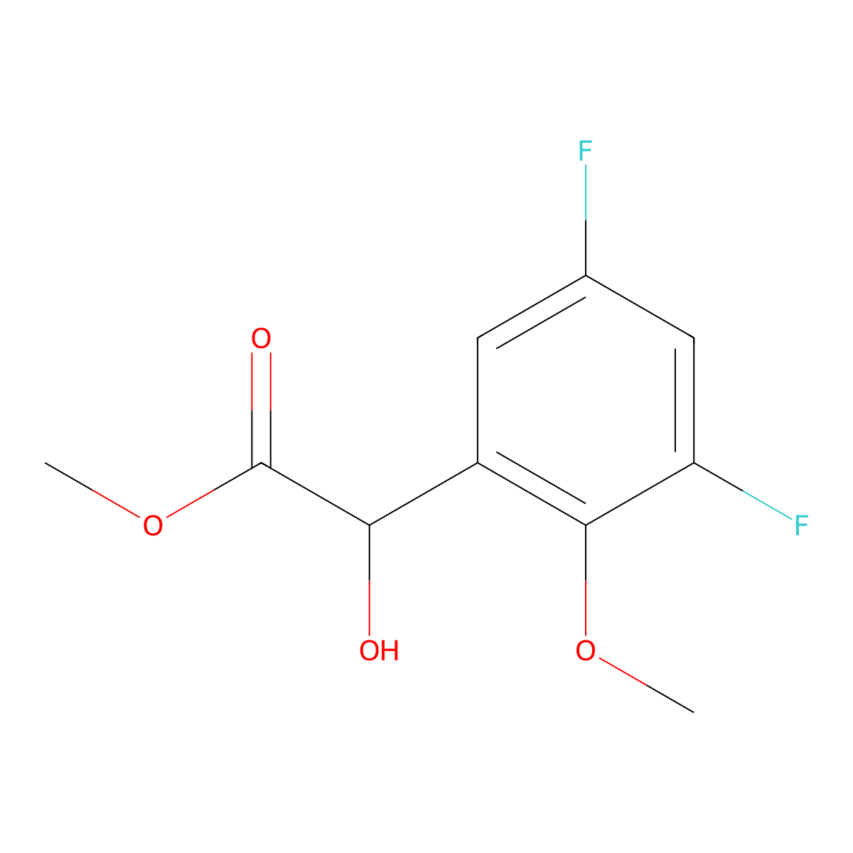 Methyl 2-(3,5-difluoro-2-methoxyphenyl)-2-hydroxyacetate molecular structure, CAS 1891685-92-9