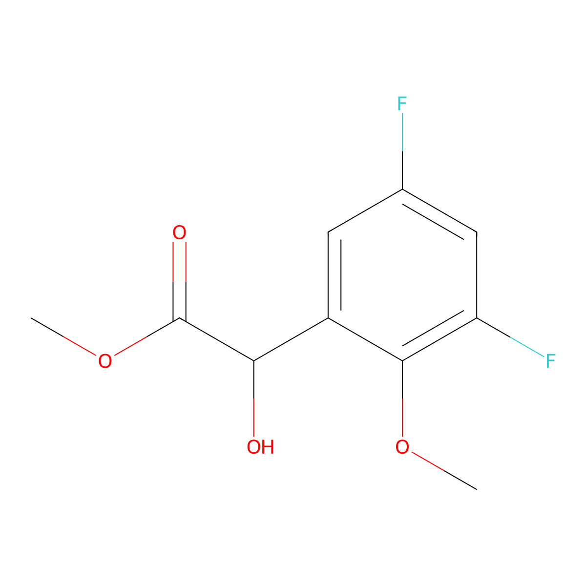 Methyl 2-(3,5-difluoro-2-methoxyphenyl)-2-hydroxyacetate molecular structure, CAS 1891685-92-9
