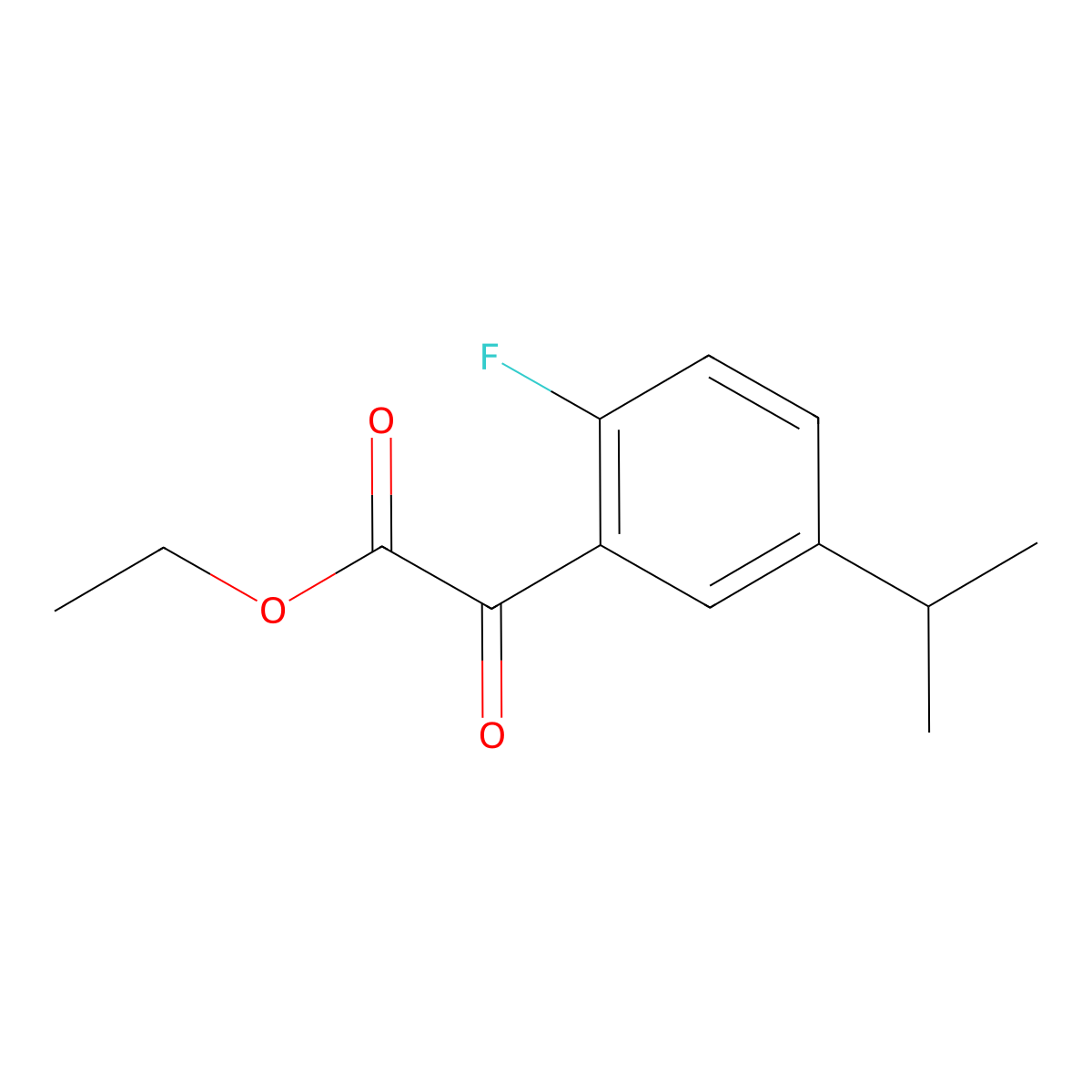 Ethyl 2-fluoro-5-(1-methylethyl)-alpha-oxobenZeneacetate molecular structure, CAS 1891689-58-9