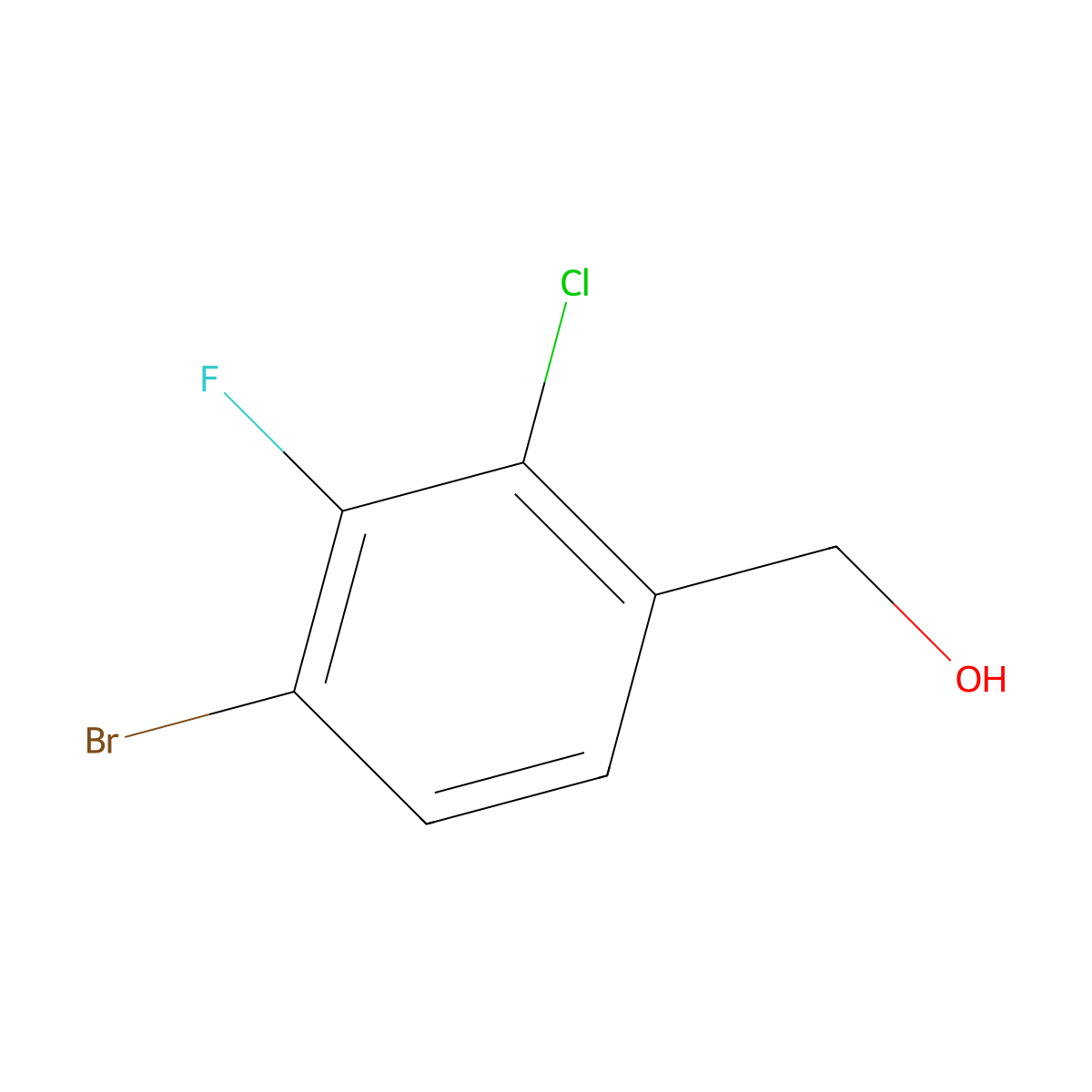 4-Bromo-2-chloro-3-fluorobenzyl alcohol molecular structure, CAS 1891698-71-7