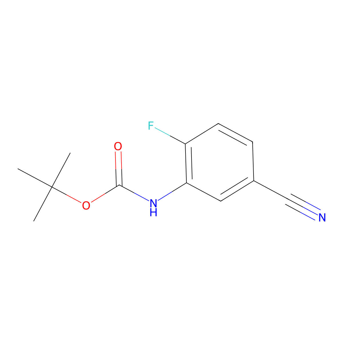 tert-butyl N-(5-cyano-2-fluorophenyl)carbamate molecular structure, CAS 1891698-82-0