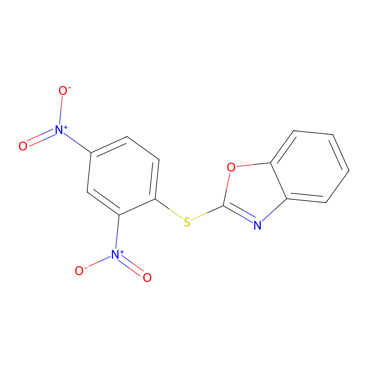 2-(2,4-Dinitrophenyl)sulfanyl-1,3-benzoxazole molecular structure, CAS 18917-16-3