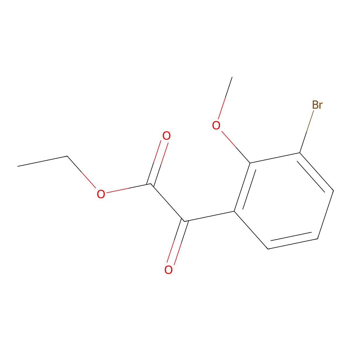 Ethyl 2-(3-bromo-2-methoxyphenyl)-2-oxoacetate molecular structure, CAS 1891732-12-9