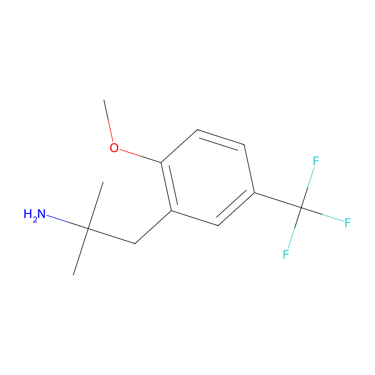 1-[2-Methoxy-5-(trifluoromethyl)phenyl]-2-methylpropan-2-amine molecular structure, CAS 1891736-80-3