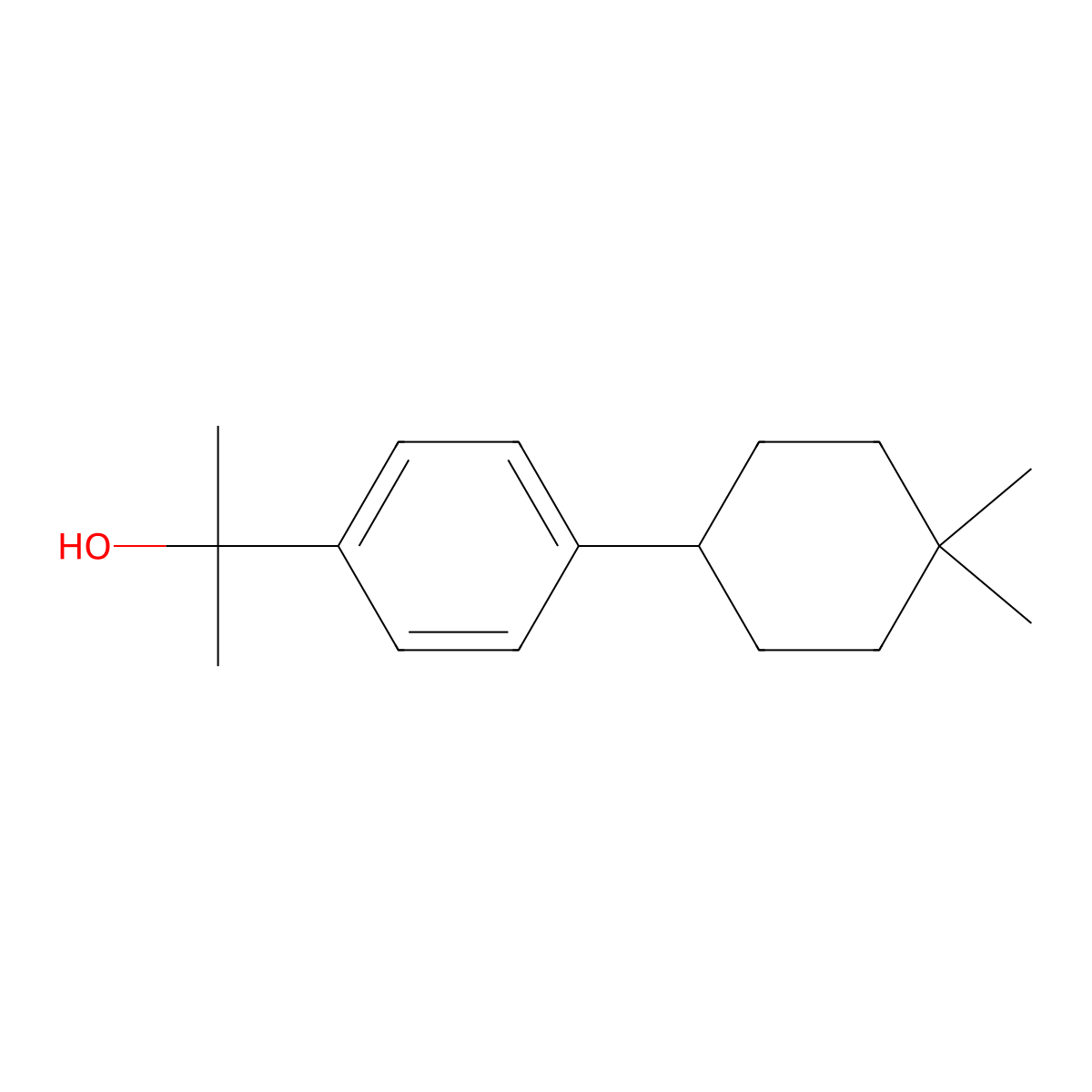 4-(4,4-Dimethylcyclohexyl)-alpha,alpha-dimethylbenZenemethanol molecular structure, CAS 1891744-54-9