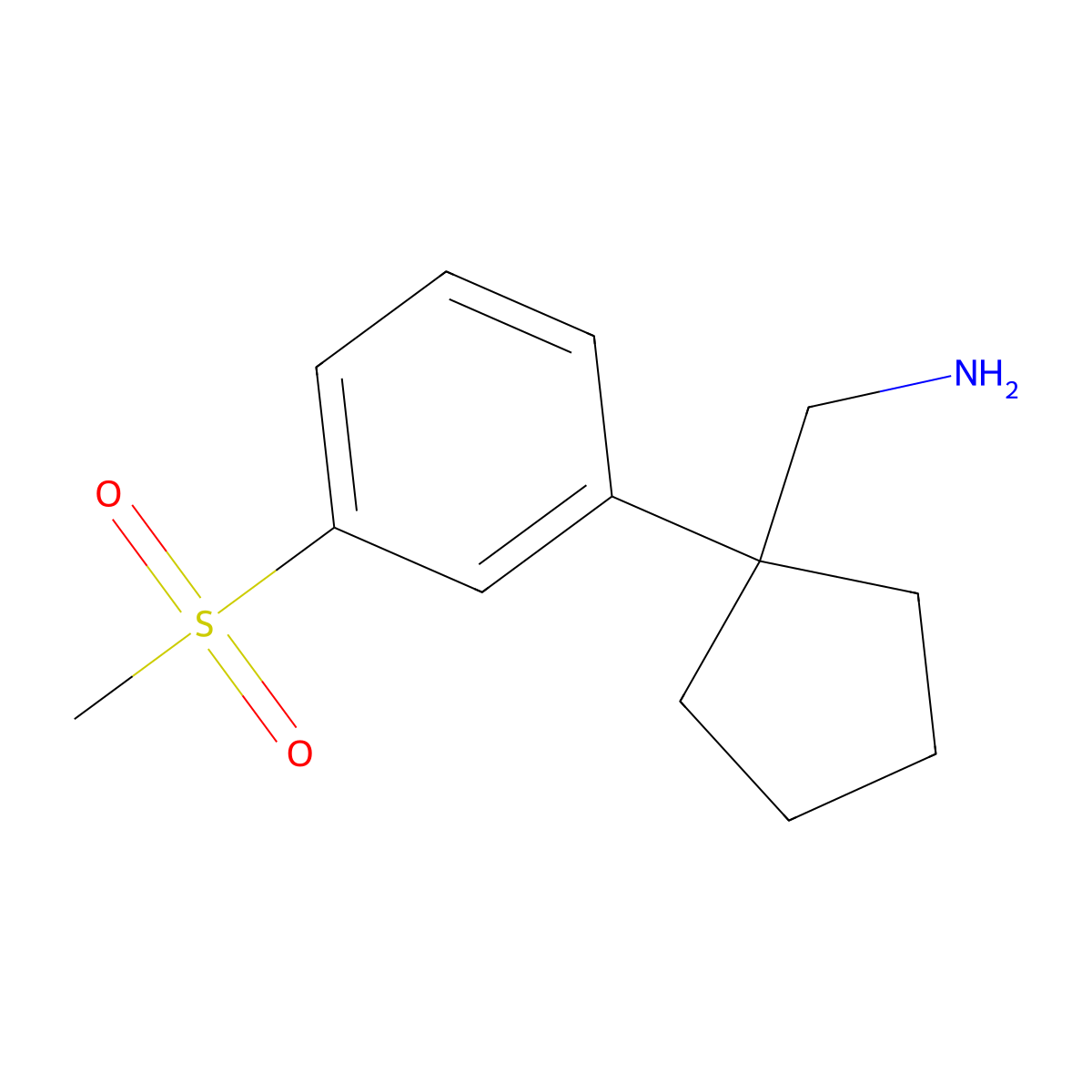 1-[3-(Methylsulfonyl)phenyl]cyclopentanemethanamine molecular structure, CAS 1891772-44-3