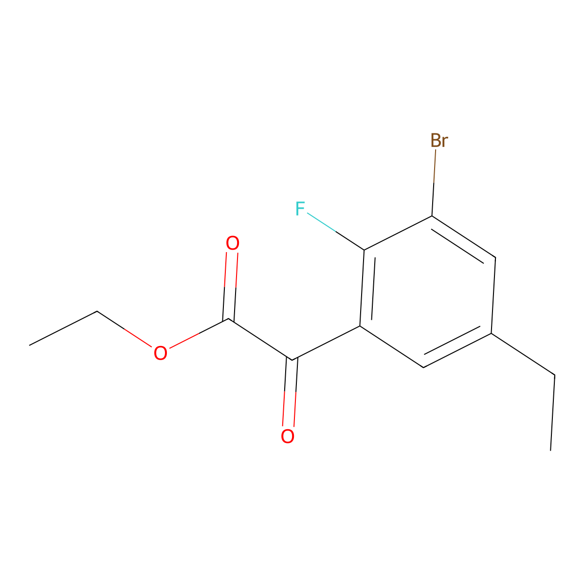 Ethyl 2-(3-bromo-5-ethyl-2-fluorophenyl)-2-oxoacetate molecular structure, CAS 1891775-95-3