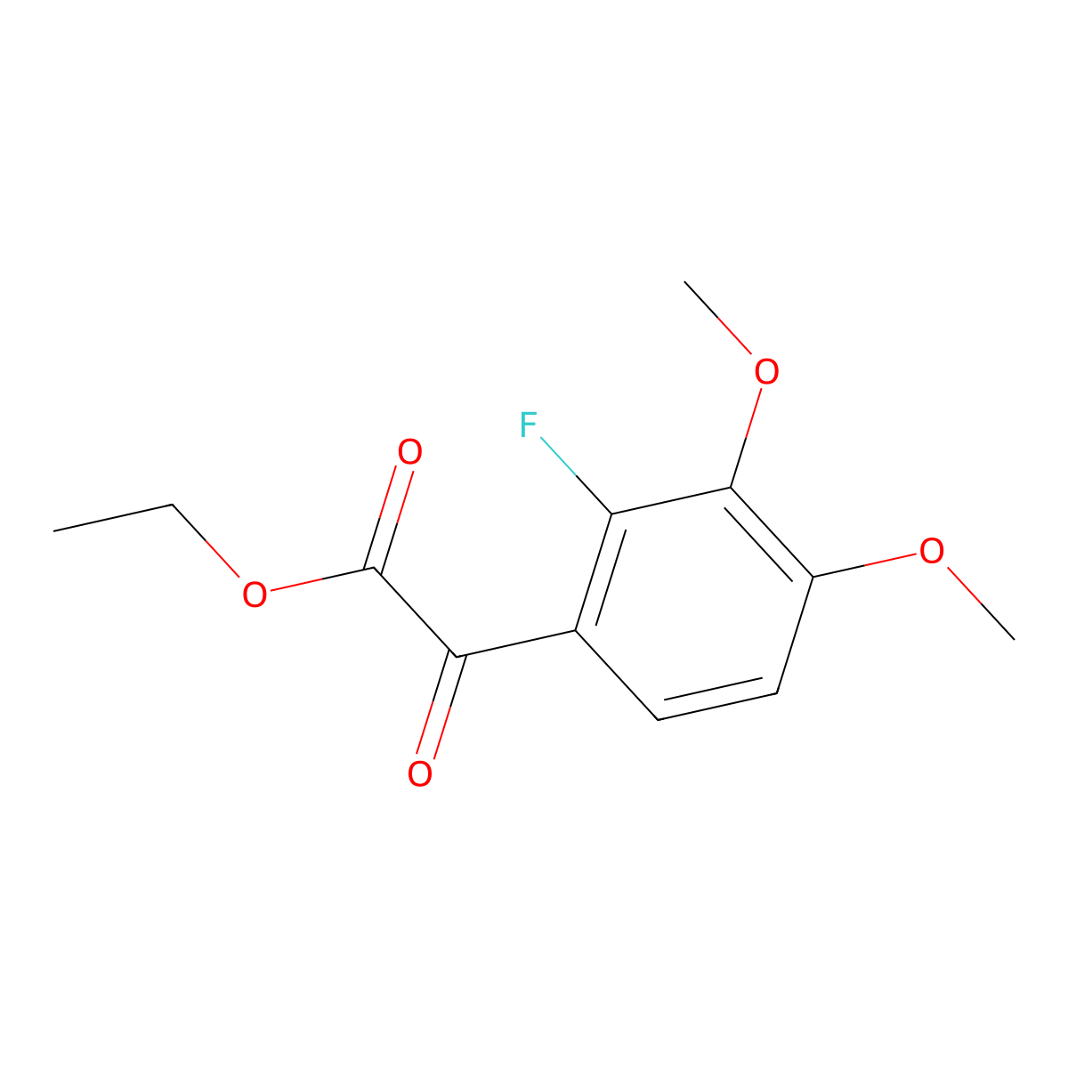 Ethyl 2-(2-fluoro-3,4-dimethoxyphenyl)-2-oxoacetate molecular structure, CAS 1891785-28-6