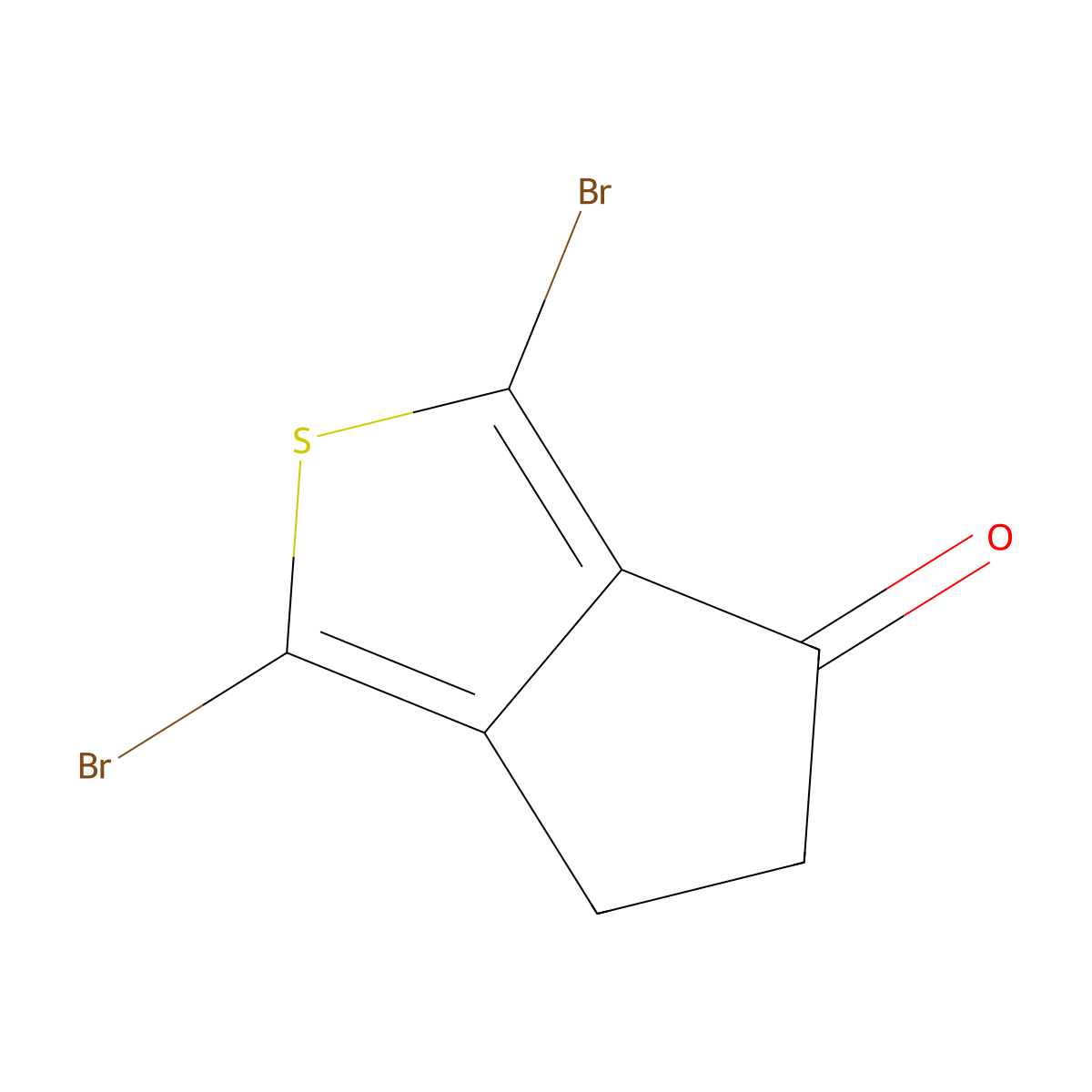 1,3-dibromo-5,6-dihydro-4H-cyclopenta[c]thiophen-4-one molecular structure, CAS 189179-69-9