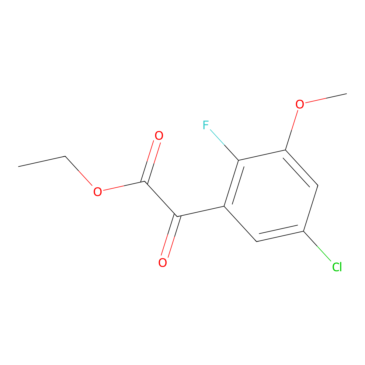 Ethyl 2-(5-chloro-2-fluoro-3-methoxyphenyl)-2-oxoacetate molecular structure, CAS 1891808-06-2