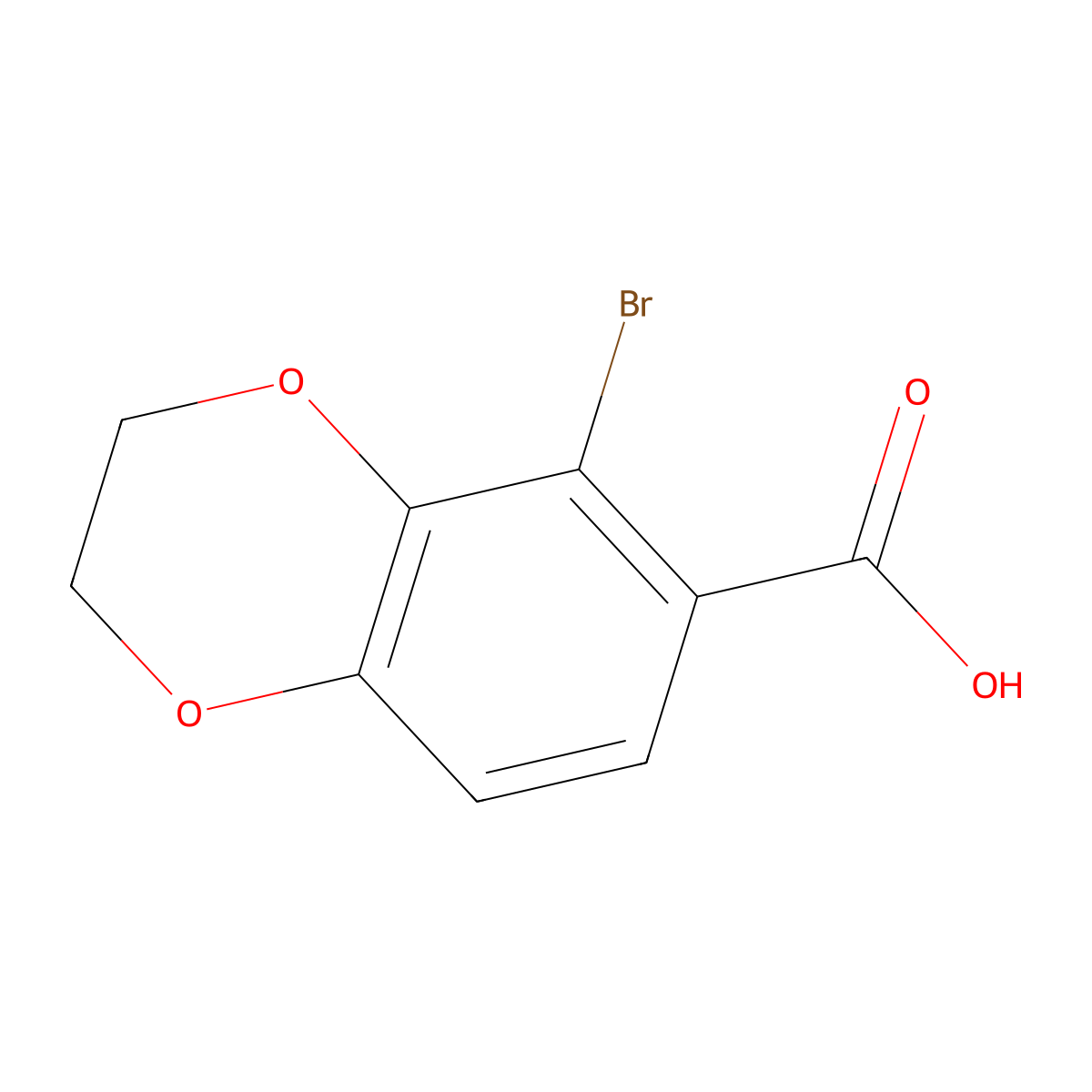 5-Bromo-2,3-dihydro-1,4-benzodioxine-6-carboxylic acid molecular structure, CAS 1891809-79-2