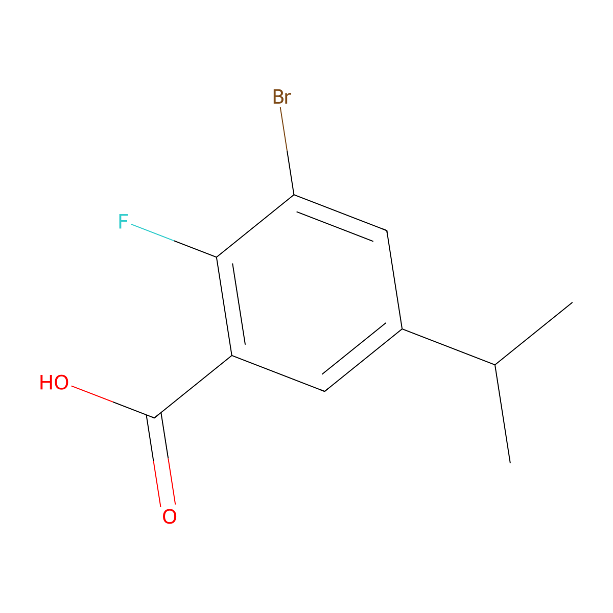 3-Bromo-2-fluoro-5-isopropylbenzoic acid molecular structure, CAS 1891818-93-1