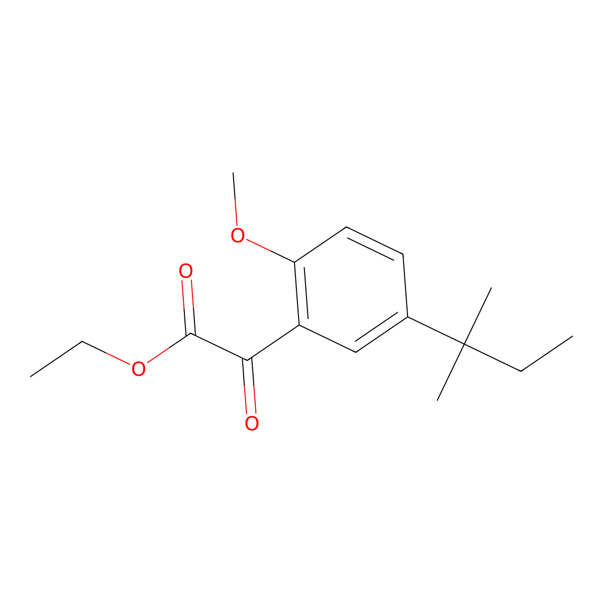 Ethyl 5-(1,1-dimethylpropyl)-2-methoxy-alpha-oxobenZeneacetate molecular structure, CAS 1891840-22-4