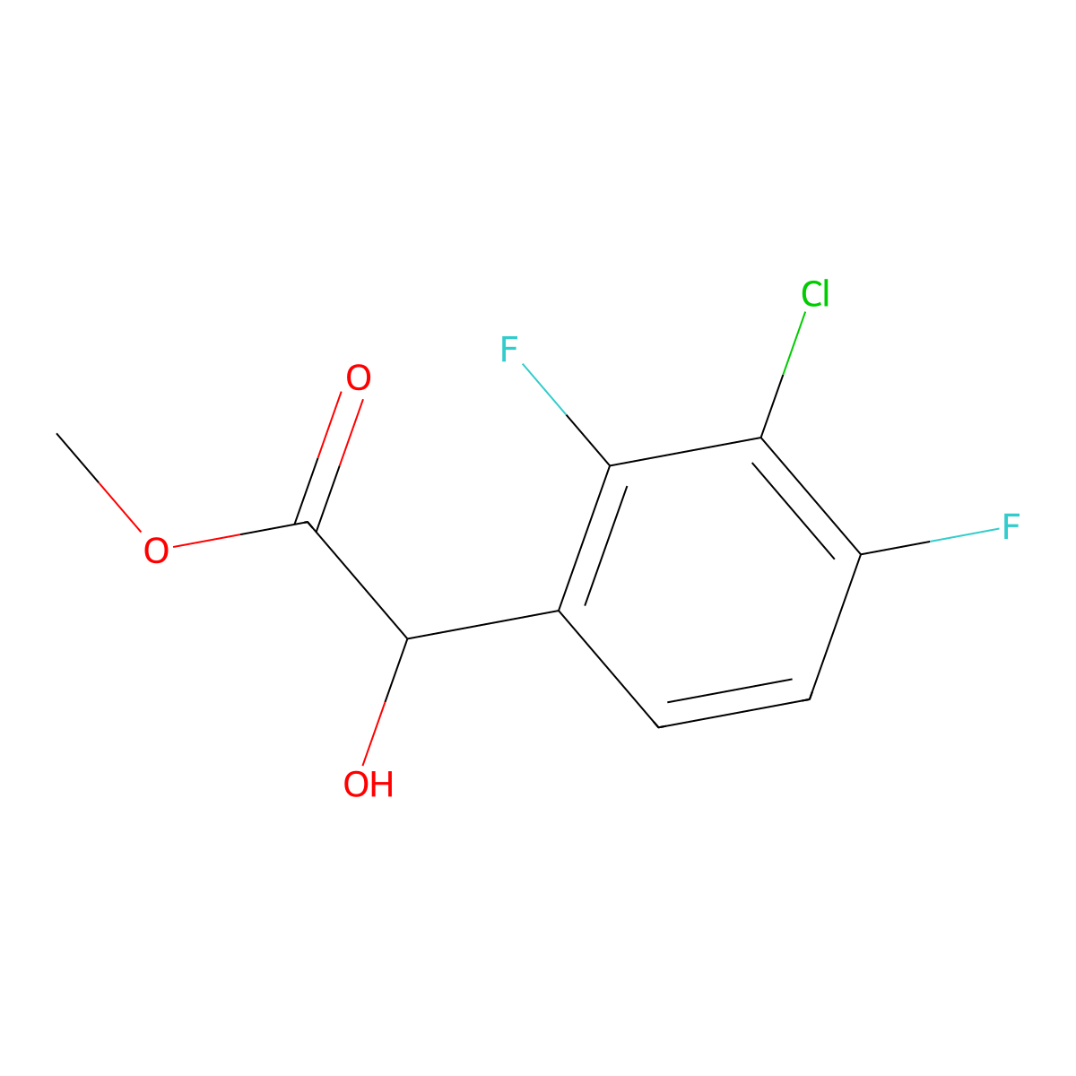 Methyl 2-(3-chloro-2,4-difluorophenyl)-2-hydroxyacetate molecular structure, CAS 1891846-88-0