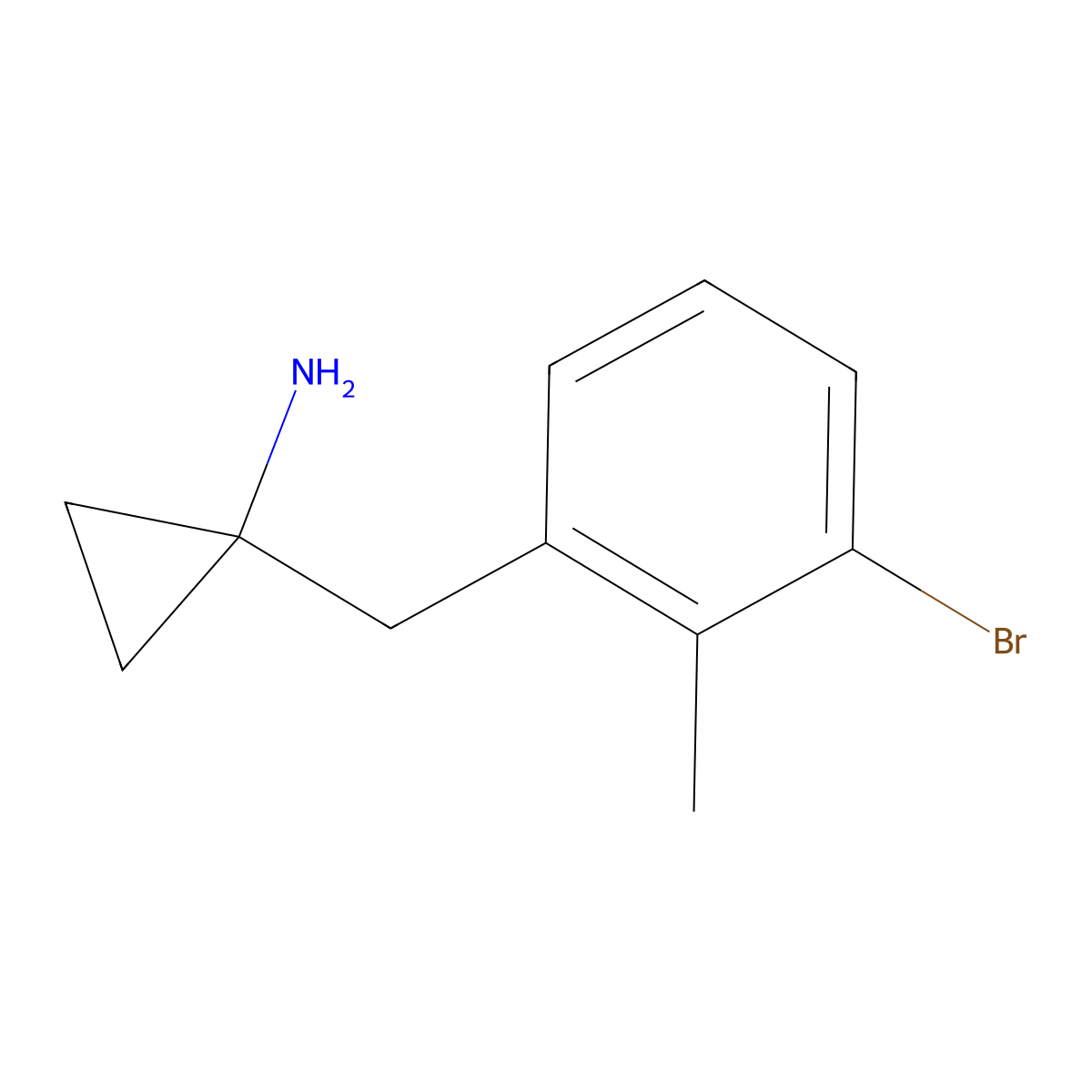 1-[(3-Bromo-2-methylphenyl)methyl]cyclopropan-1-amine molecular structure, CAS 1891858-71-1