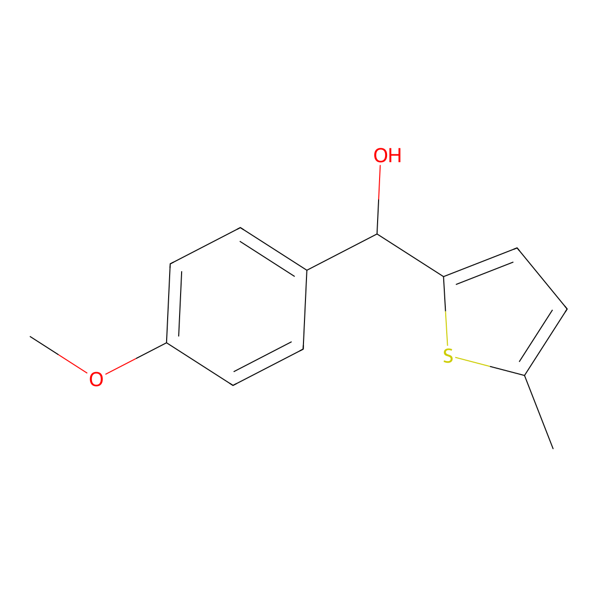 4-Methoxyphenyl-(5-methyl-2-thienyl)methanol molecular structure, CAS 189187-31-3