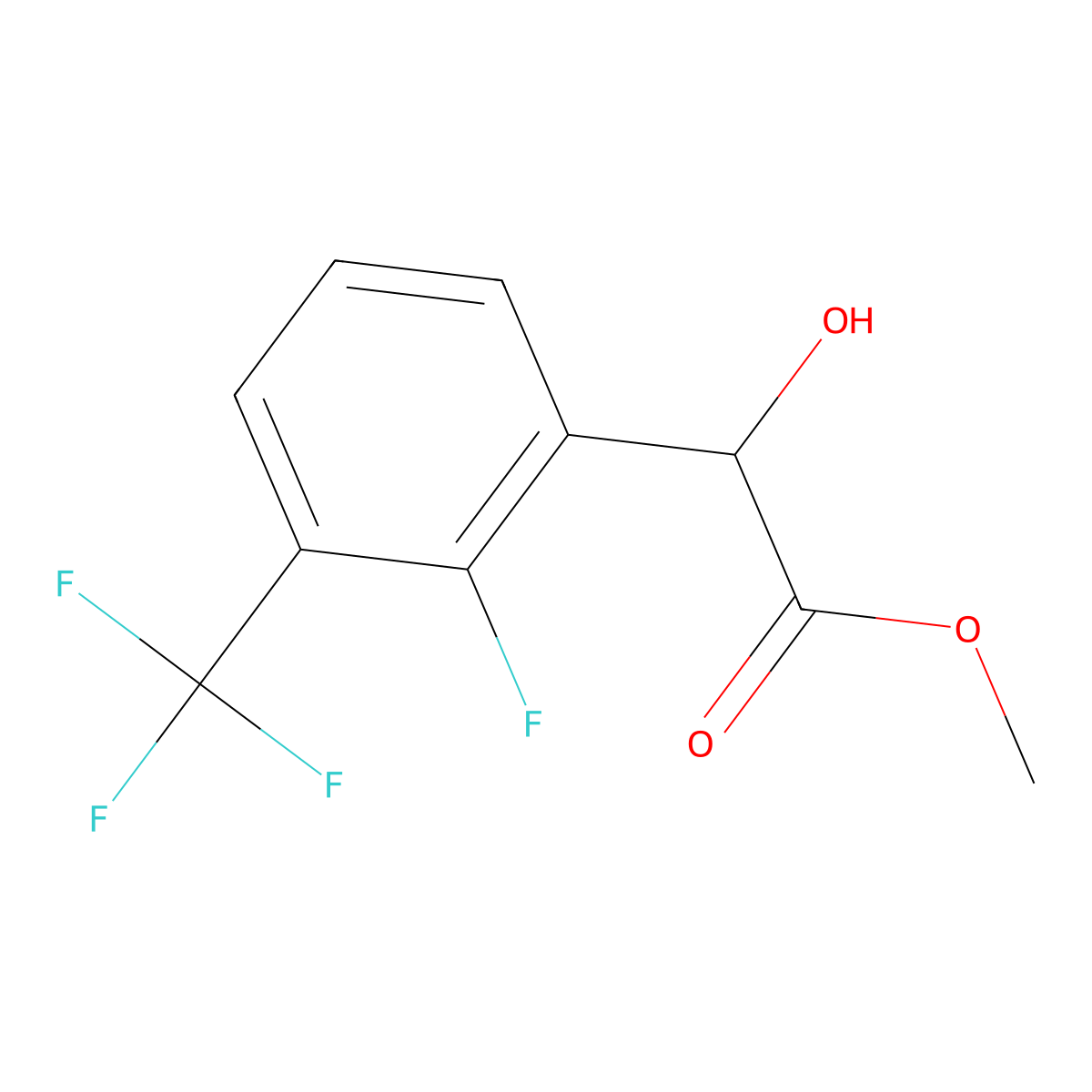 Methyl 2-[2-fluoro-3-(trifluoromethyl)phenyl]-2-hydroxyacetate molecular structure, CAS 1891893-23-4